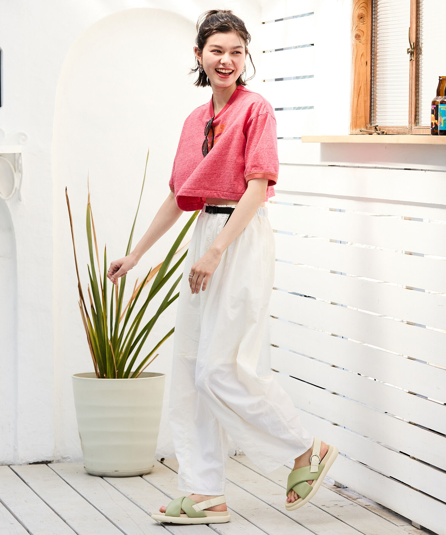 ORiental TRaffic「クロスベルトコンフォートサンダル/41240 サンダル フラット フィット 人気 売れてる トレンド」|サンダル|