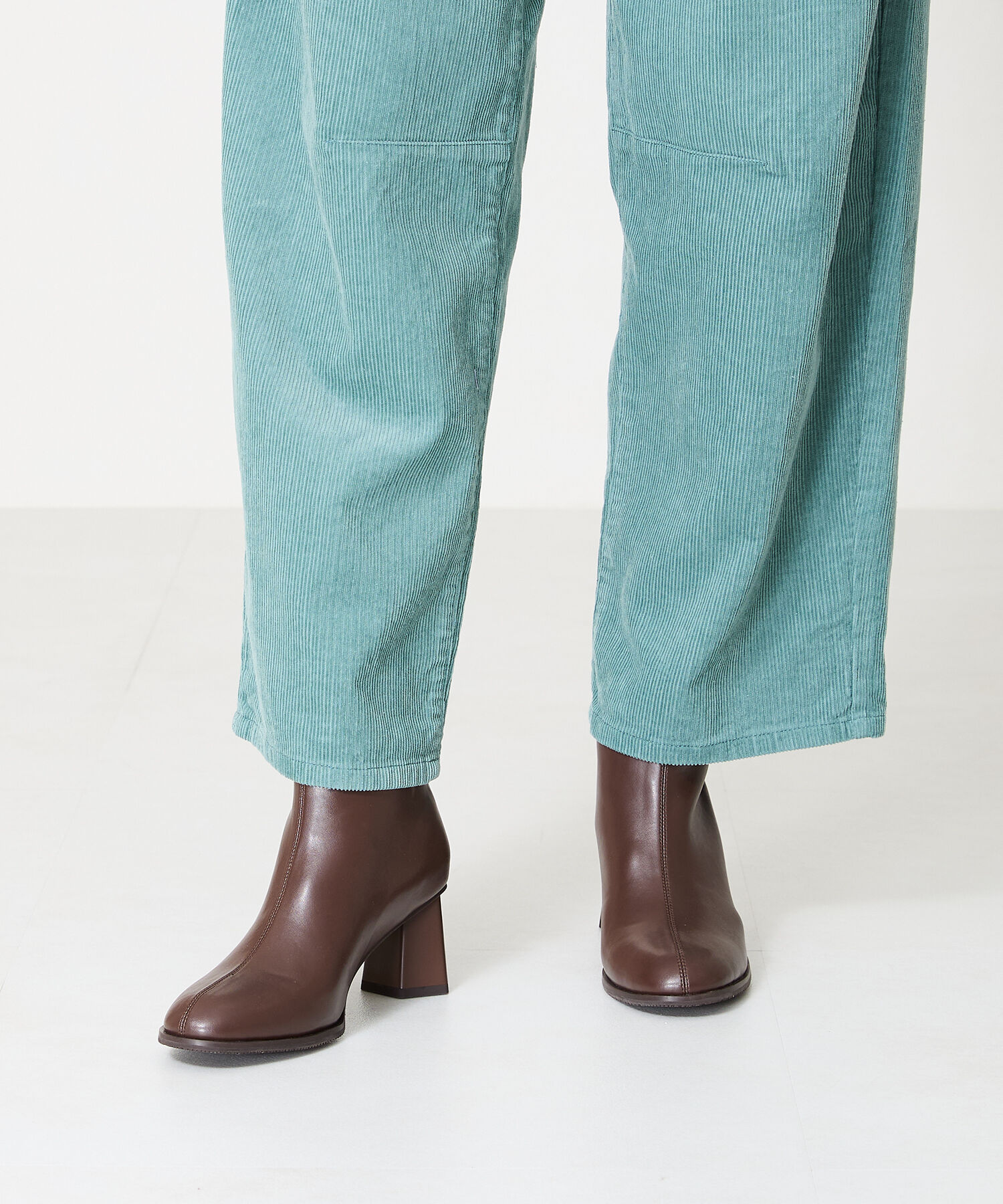 ORiental TRaffic「変形 ヒール ラウンドトゥ ショートブーツ /41405 太ヒール ヒール6.3ｃｍ」|ショートブーツ|