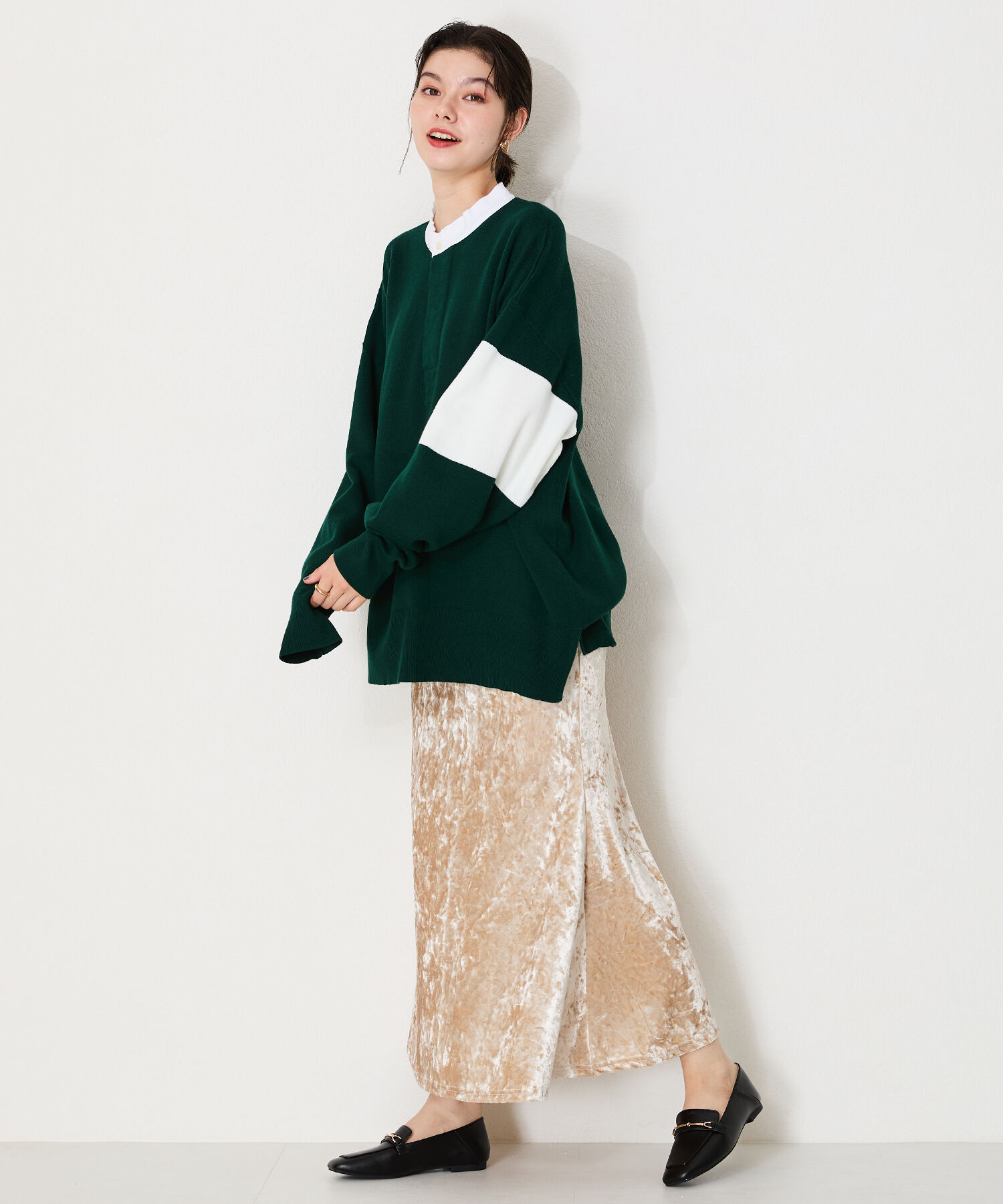 WA Oriental TRaffic「スクエアトゥモチーフ バブーシュ ローファー /42308 柔らかい フラット」|パンプス|