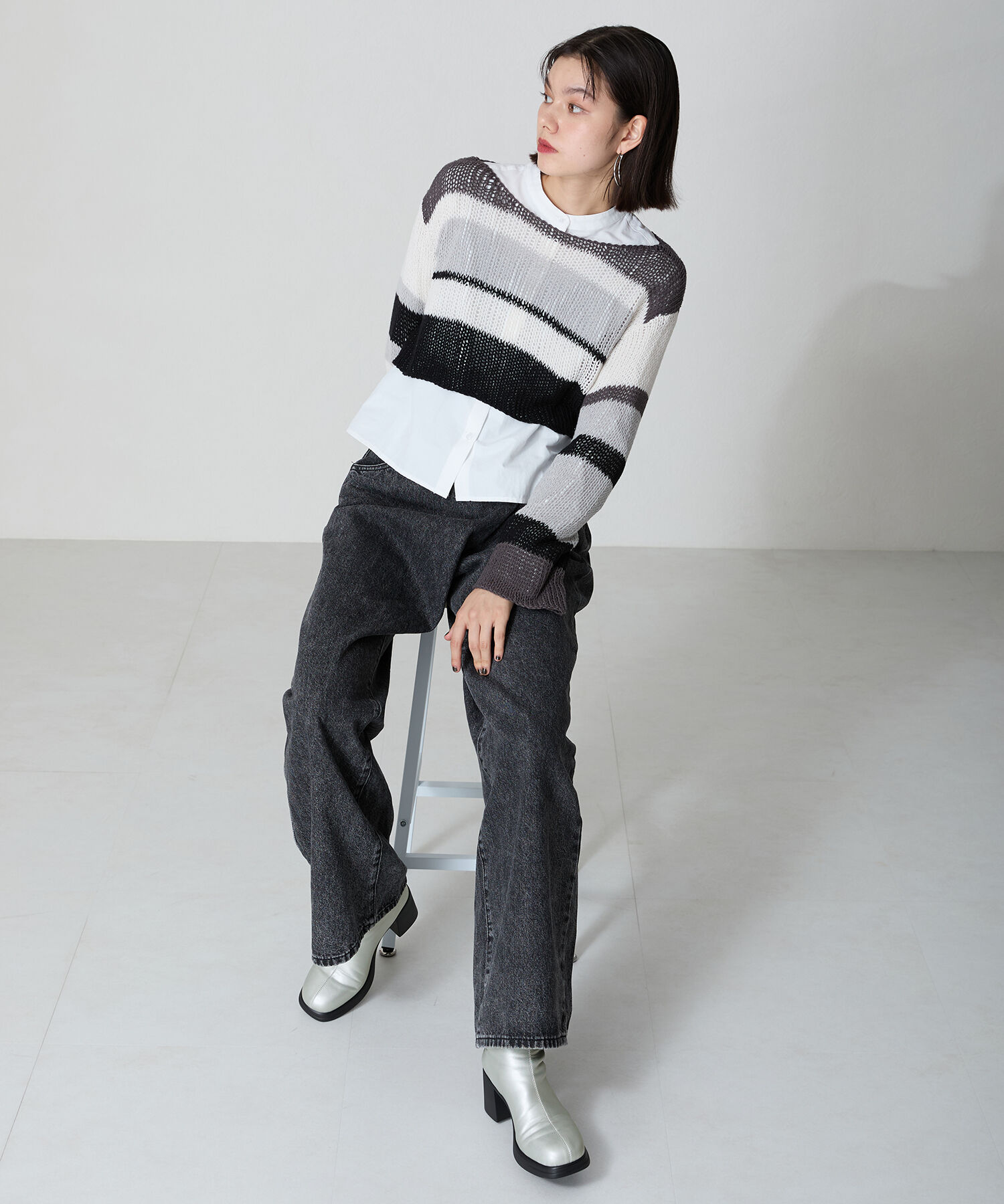 ORiental TRaffic「●2024秋冬新作●オブリークトゥバックジップブーツ/41420」|ショートブーツ|