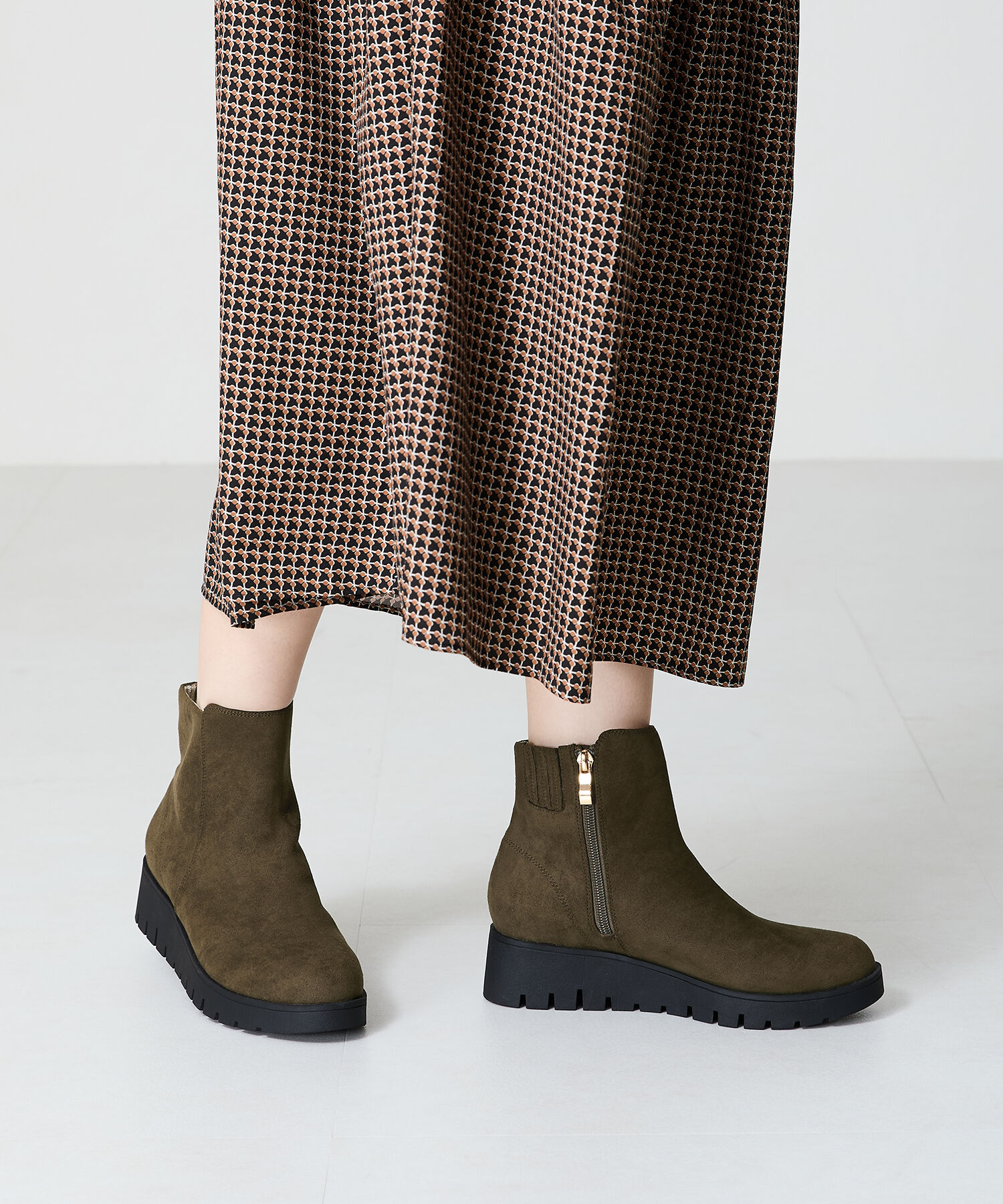 WA Oriental TRaffic「●2024秋冬新作●ウエッジソールショートブーツ/42405」|ショートブーツ|KHAKI