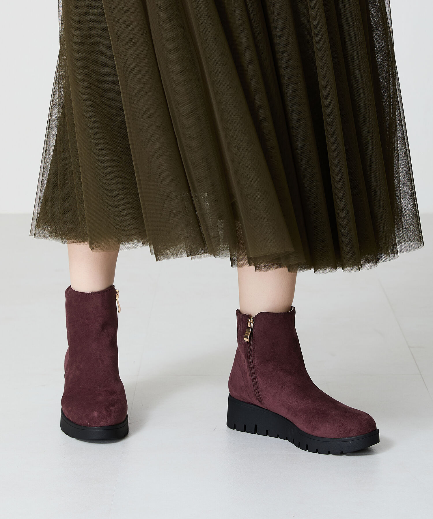 WA Oriental TRaffic「●2024秋冬新作●ウエッジソールショートブーツ/42405」|ショートブーツ|RED