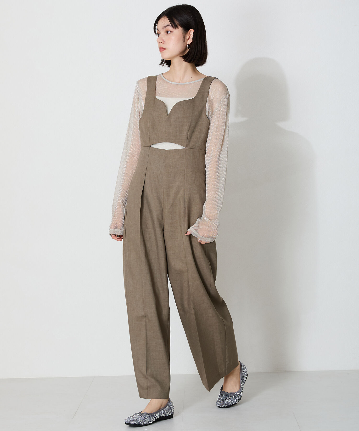 ORiental TRaffic「【跳べるパンプス/シリーズ累計１５０万足突破】スパンコール スクエアトゥ バレエシューズ R-3216」|パンプス|