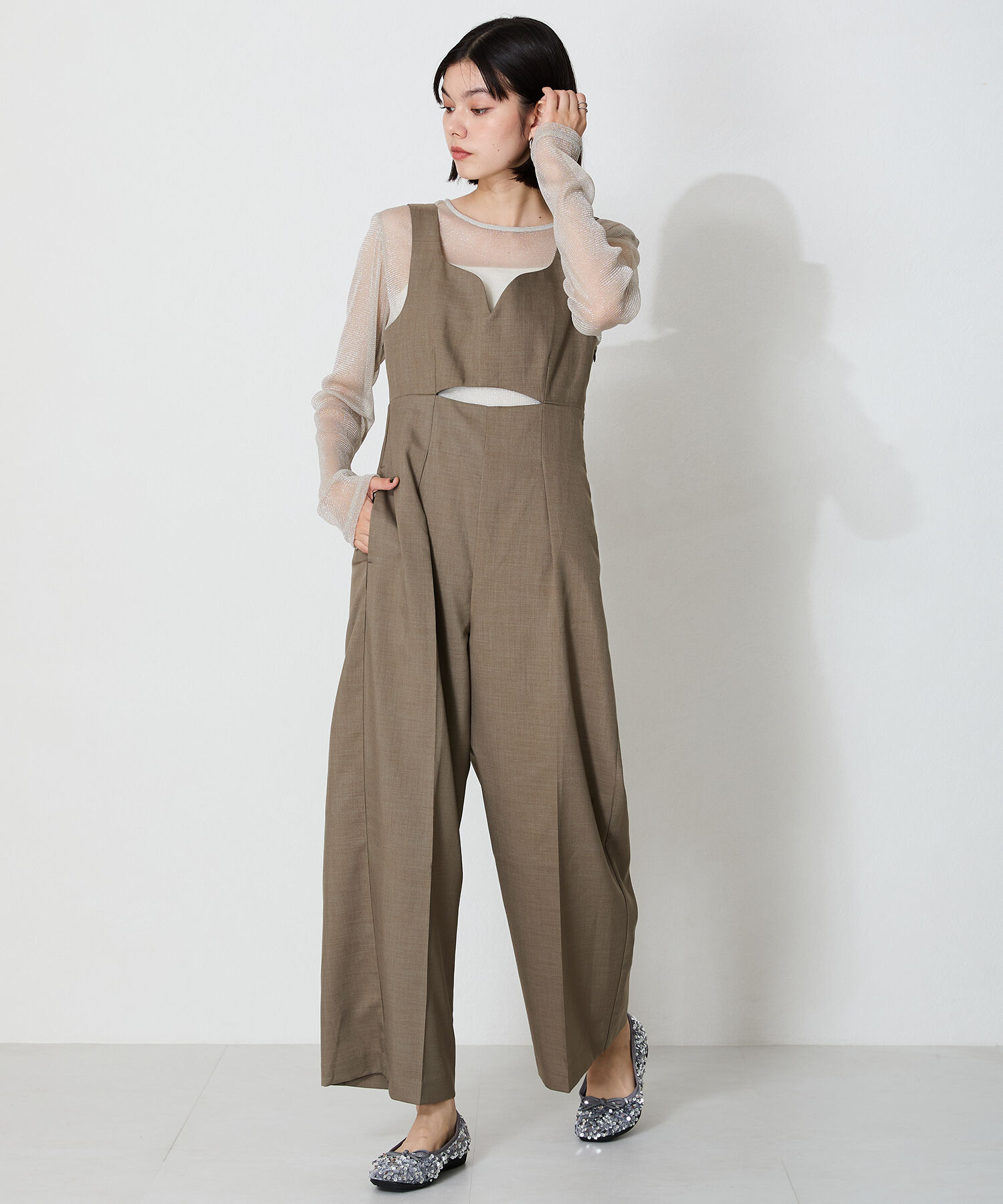 ORiental TRaffic「【跳べるパンプス/シリーズ累計１５０万足突破】スパンコール スクエアトゥ バレエシューズ R-3216」|パンプス|