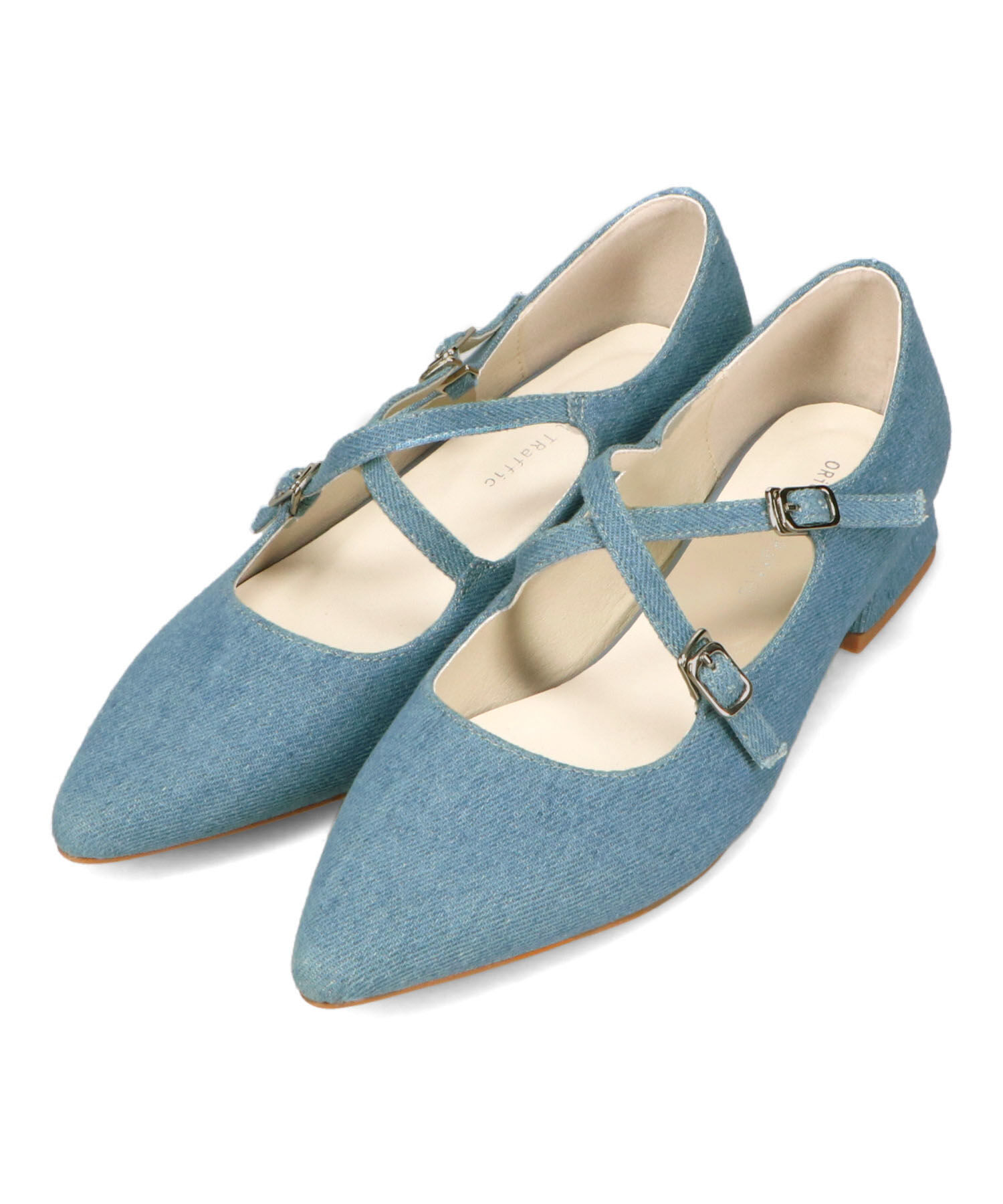 ORiental TRaffic「●2025春夏新作●クロスストラップポインテッドトゥパンプス/51116　フラット トレンド 人気」|パンプス|