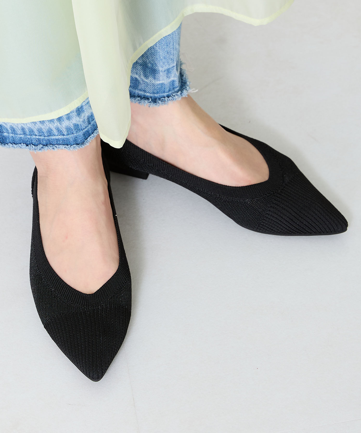 WA Oriental TRaffic「●人気アイテム● 軽量 シアー ニットパンプス /52108 柔らかい クッション」|パンプス|