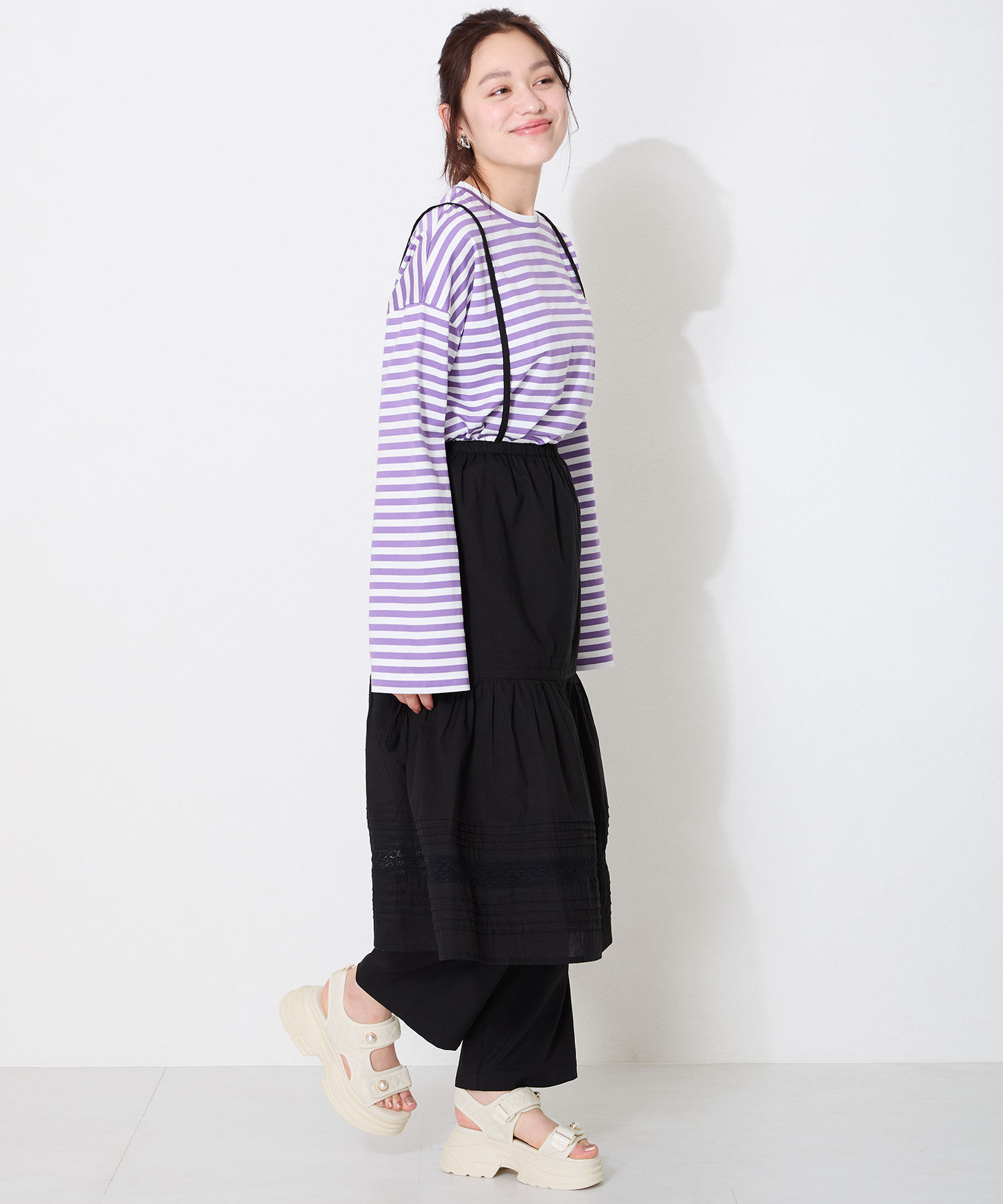 ORiental TRaffic「●2025春夏新作●キルティングパールボタン厚底サンダル/51213 サンダル 厚底 人気」|サンダル|