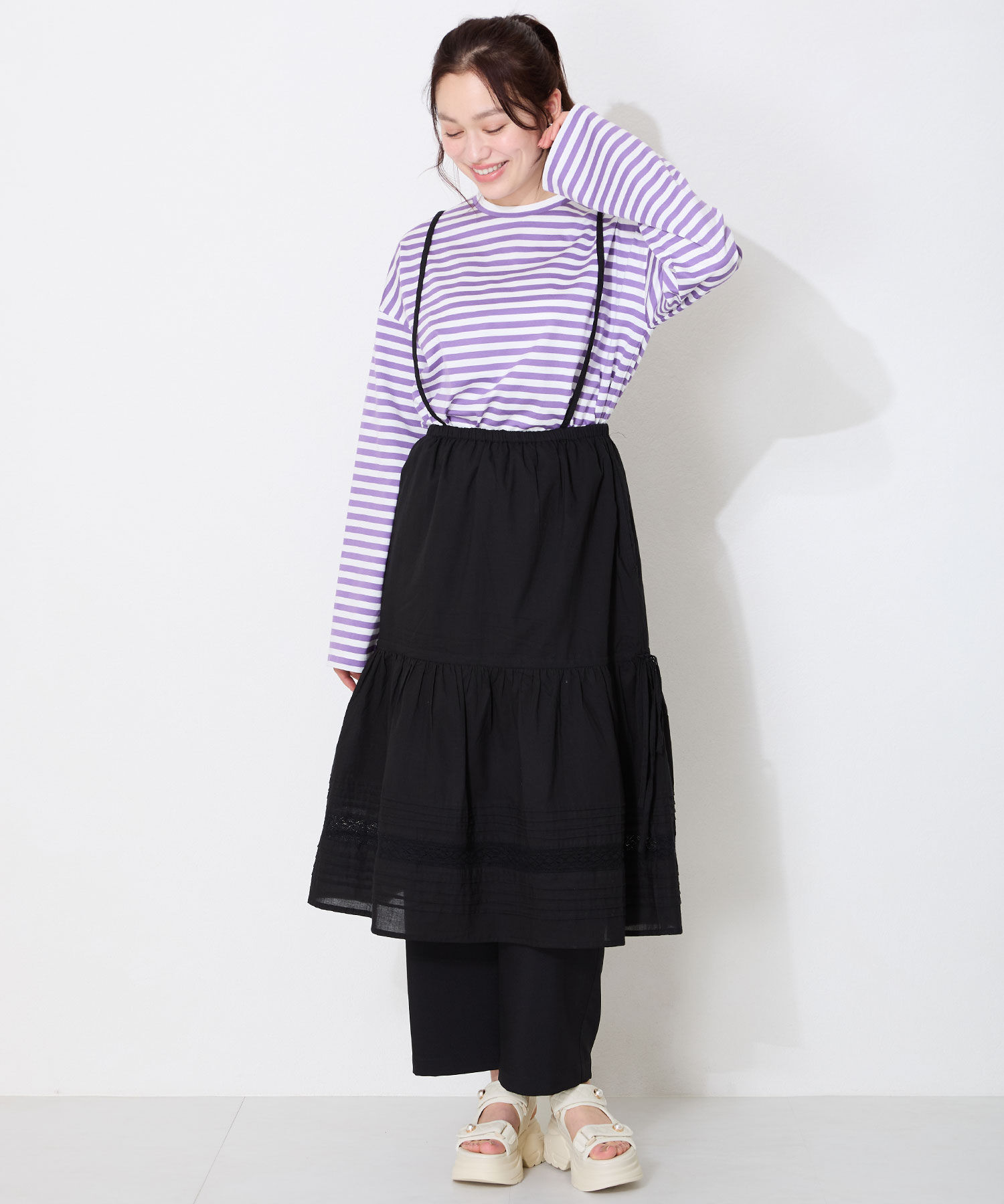 ORiental TRaffic「●2025春夏新作●キルティングパールボタン厚底サンダル/51213 サンダル 厚底 人気」|サンダル|