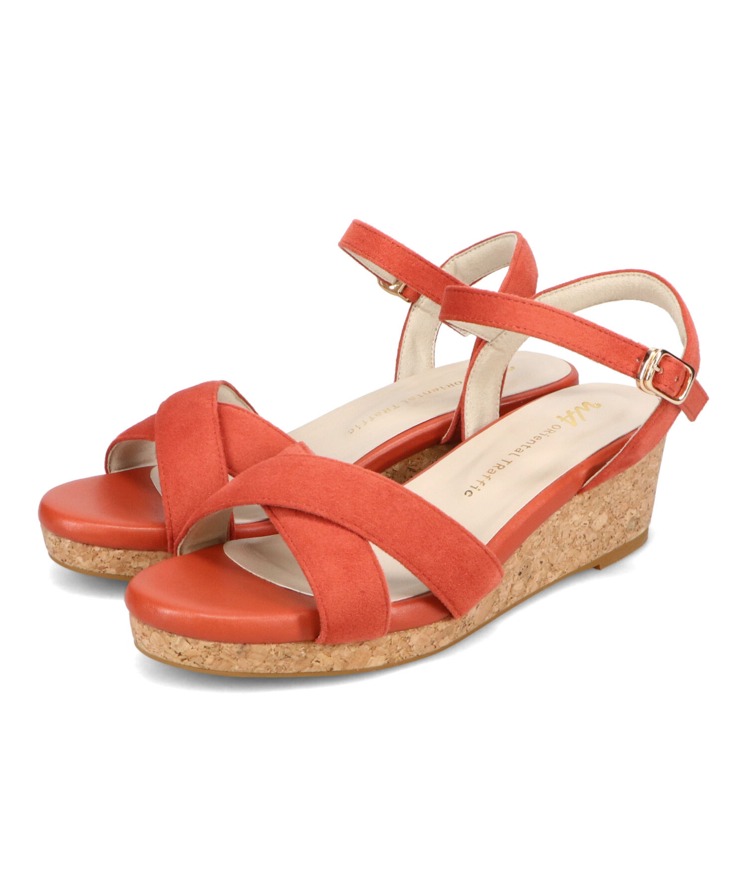 WA Oriental TRaffic「●2025春夏新作●アーモンドトゥクロスウエッジサンダル/52201 サンダル トレンド 人気 クッション」|サンダル|