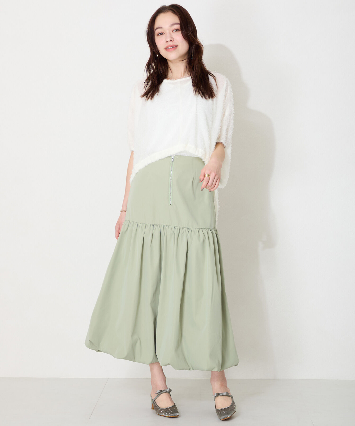 ORiental TRaffic「リボン ベル トラインストーン シアー ミュール /51124 ゴムベルト パンプス」|サンダル|