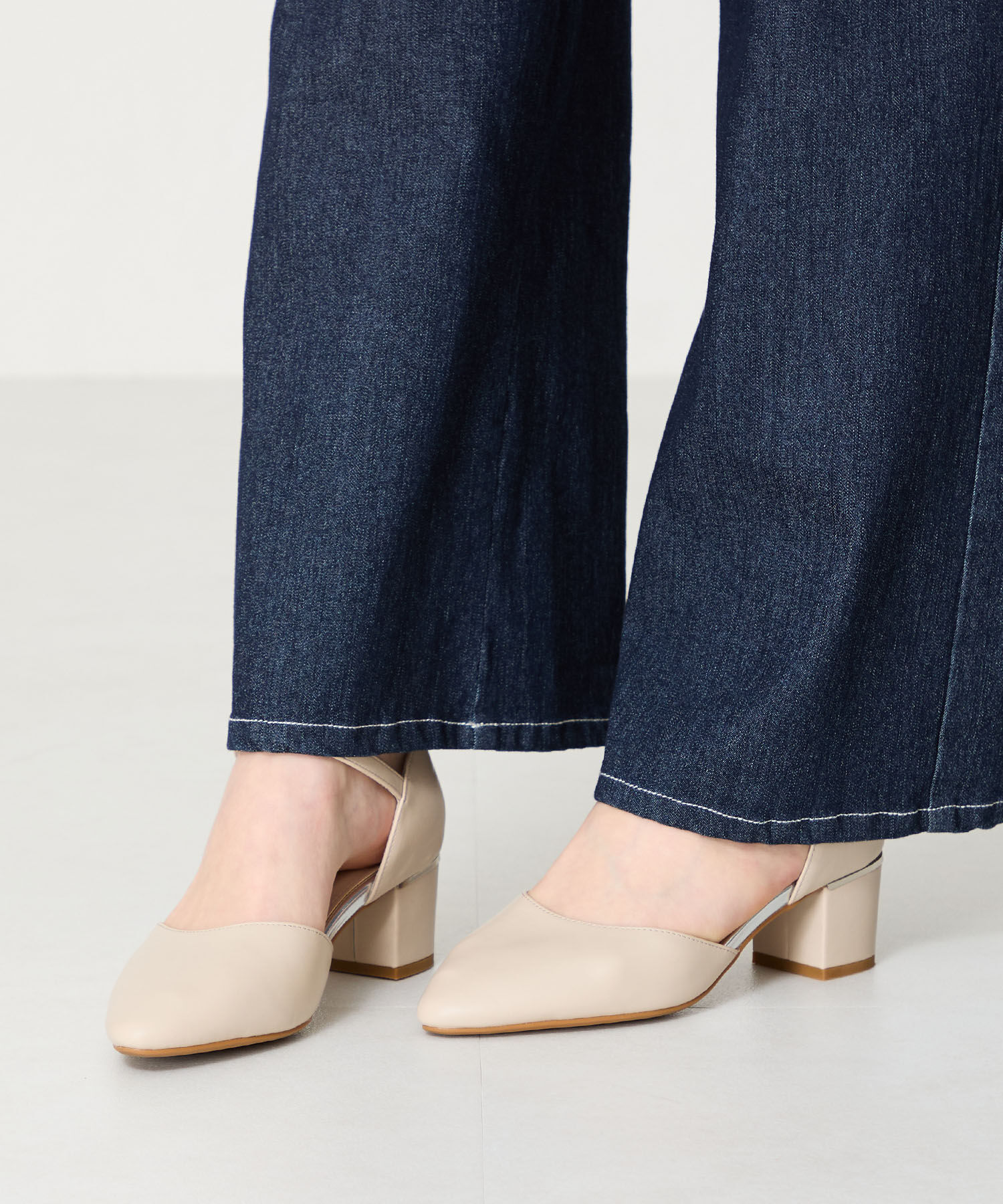 ORiental TRaffic「【WEB限定】アーモンドトゥ セパレートパンプス /55103 ストラップパンプス 太ヒール オフィス」|パンプス|