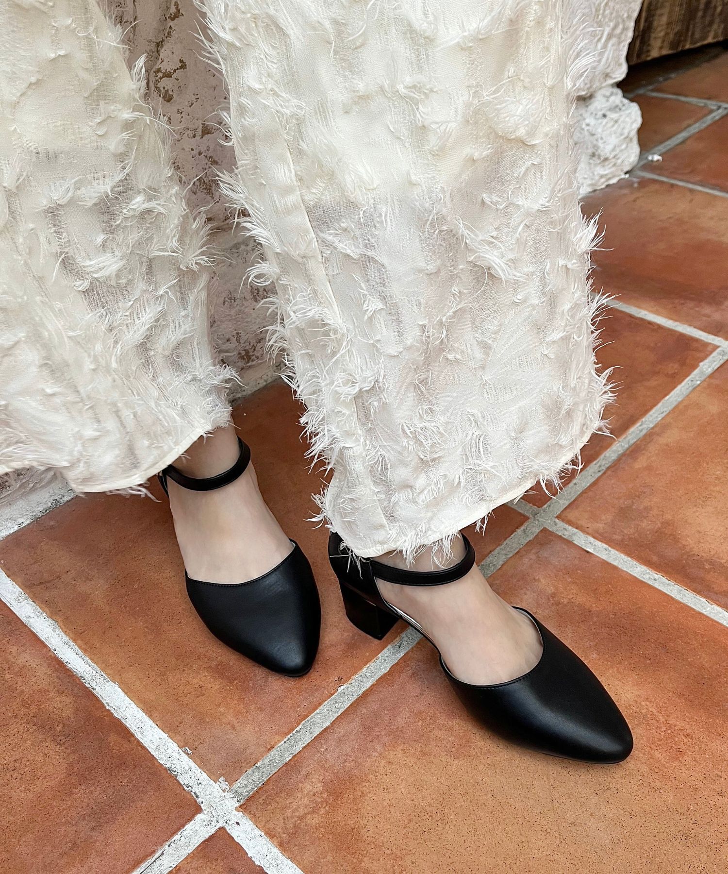 ORiental TRaffic「【WEB限定】アーモンドトゥ セパレートパンプス /55103 ストラップパンプス 太ヒール オフィス」|パンプス|