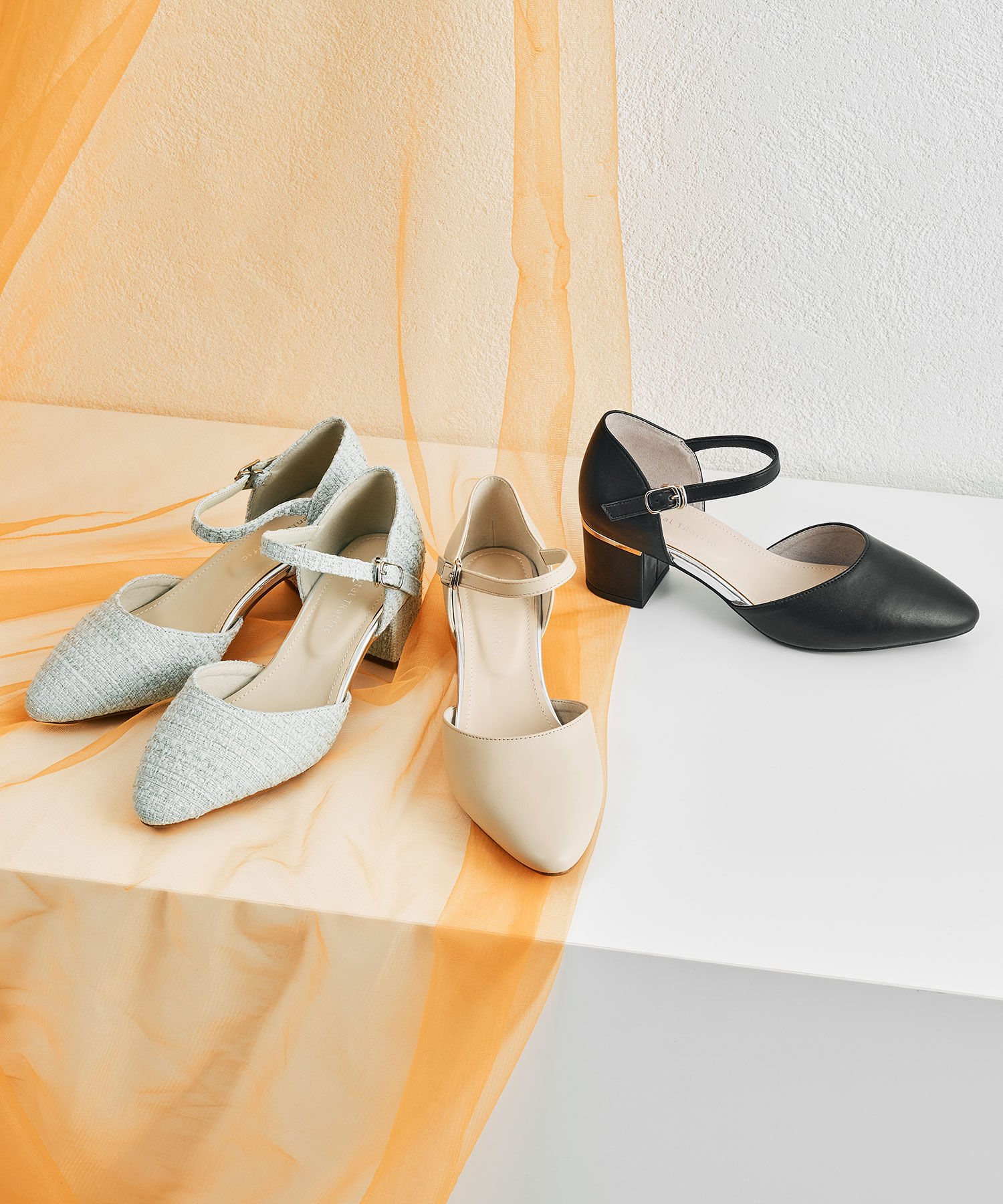 ORiental TRaffic「【WEB限定】アーモンドトゥ セパレートパンプス /55103 ストラップパンプス 太ヒール オフィス」|パンプス|