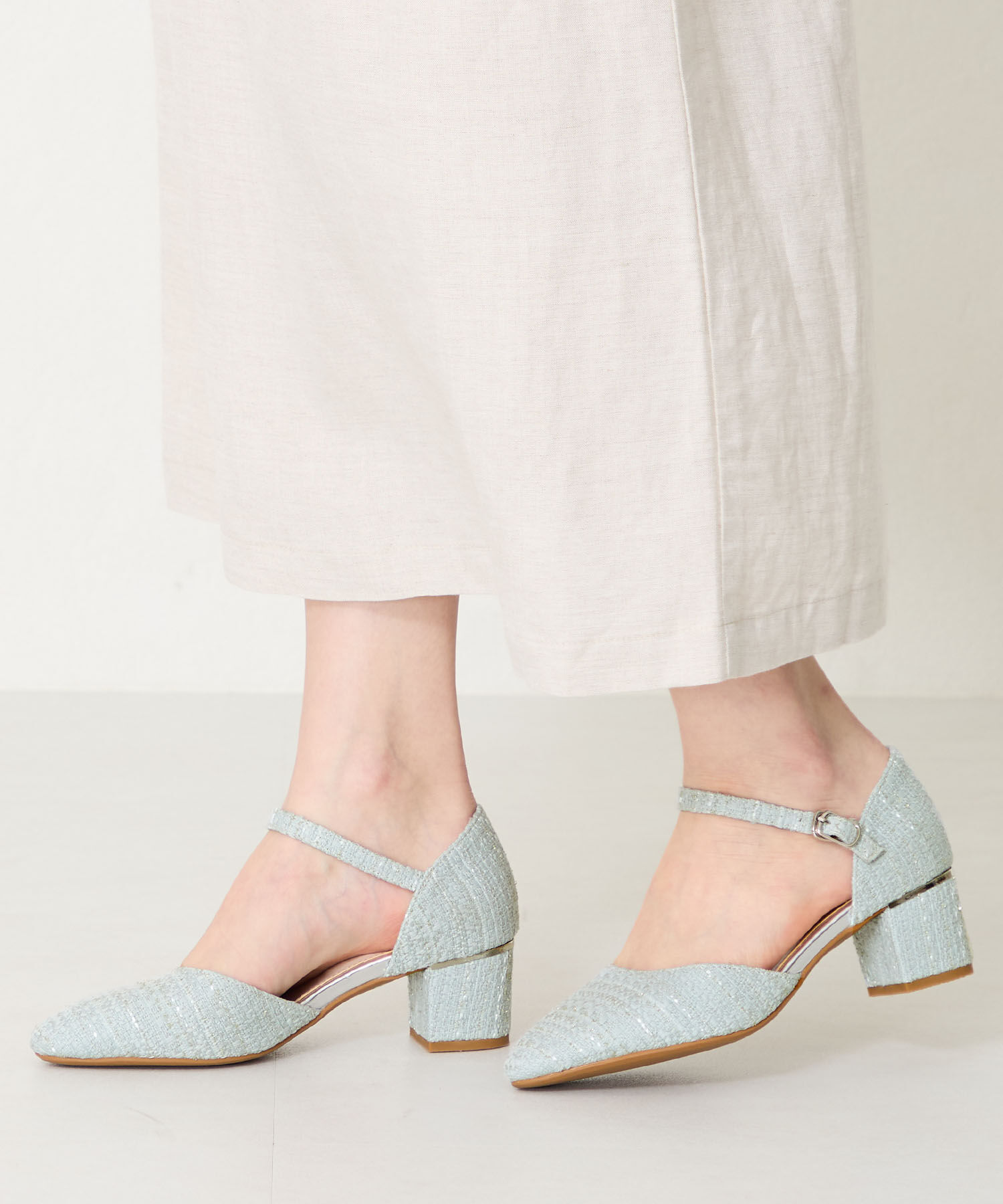 ORiental TRaffic「【WEB限定】アーモンドトゥ セパレートパンプス /55103 ストラップパンプス 太ヒール オフィス」|パンプス|