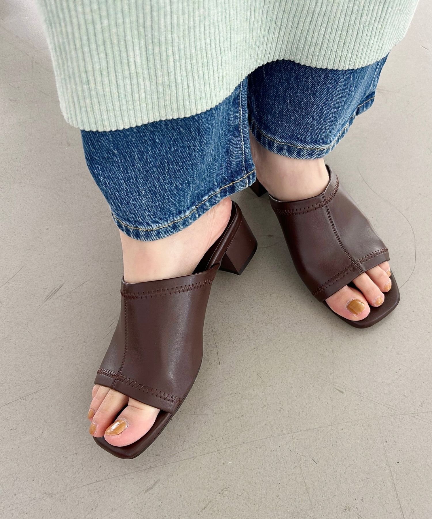 ORiental TRaffic「【WEB限定】ストレッチ ミュールサンダル /55205 万能 シンプル 柔らかい」|サンダル|BROWN