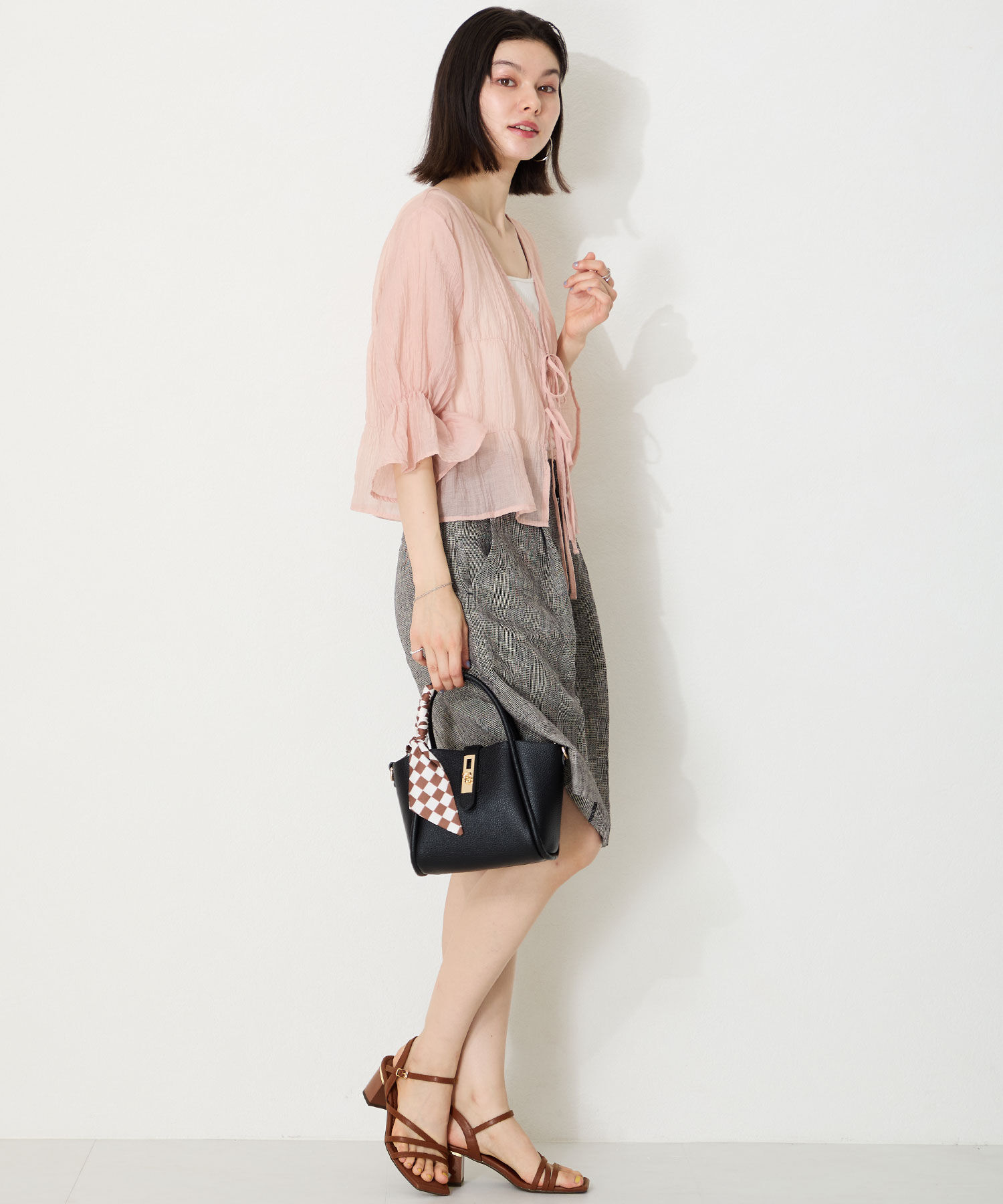 ORiental TRaffic「●2025春夏新作●アシンメトリーストラップヒールサンダル/51230 サンダル 人気 トレンド ヒール6.7cm」|サンダル|