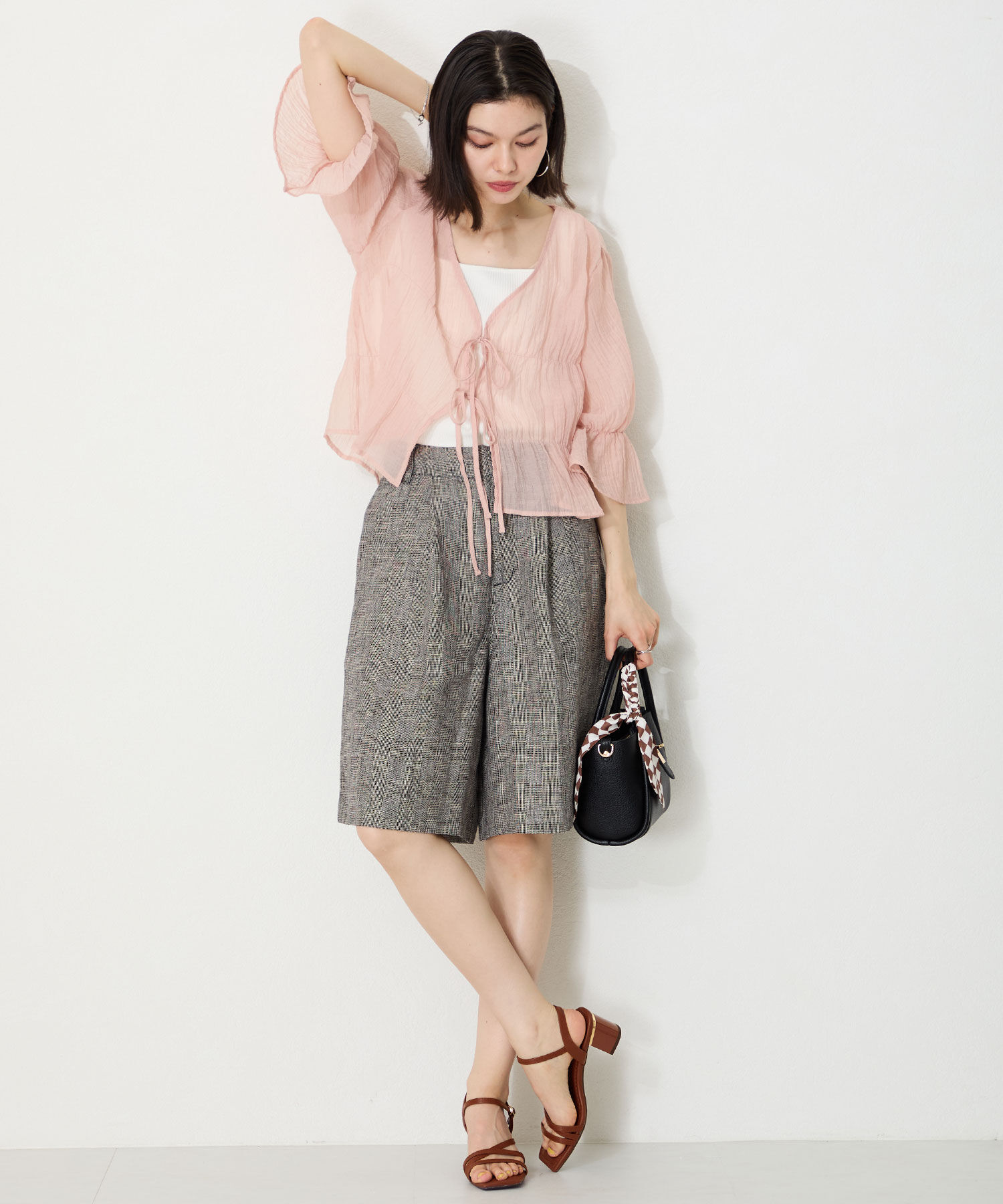 ORiental TRaffic「●2025春夏新作●アシンメトリーストラップヒールサンダル/51230 サンダル 人気 トレンド ヒール6.7cm」|サンダル|