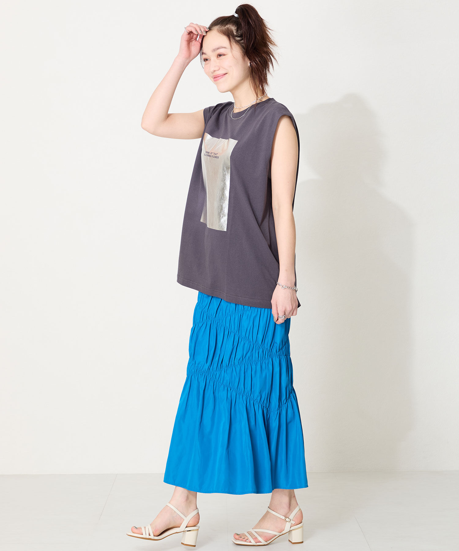 ORiental TRaffic「●2025春夏新作●アシンメトリーストラップヒールサンダル/51230 サンダル 人気 トレンド ヒール6.7cm」|サンダル|