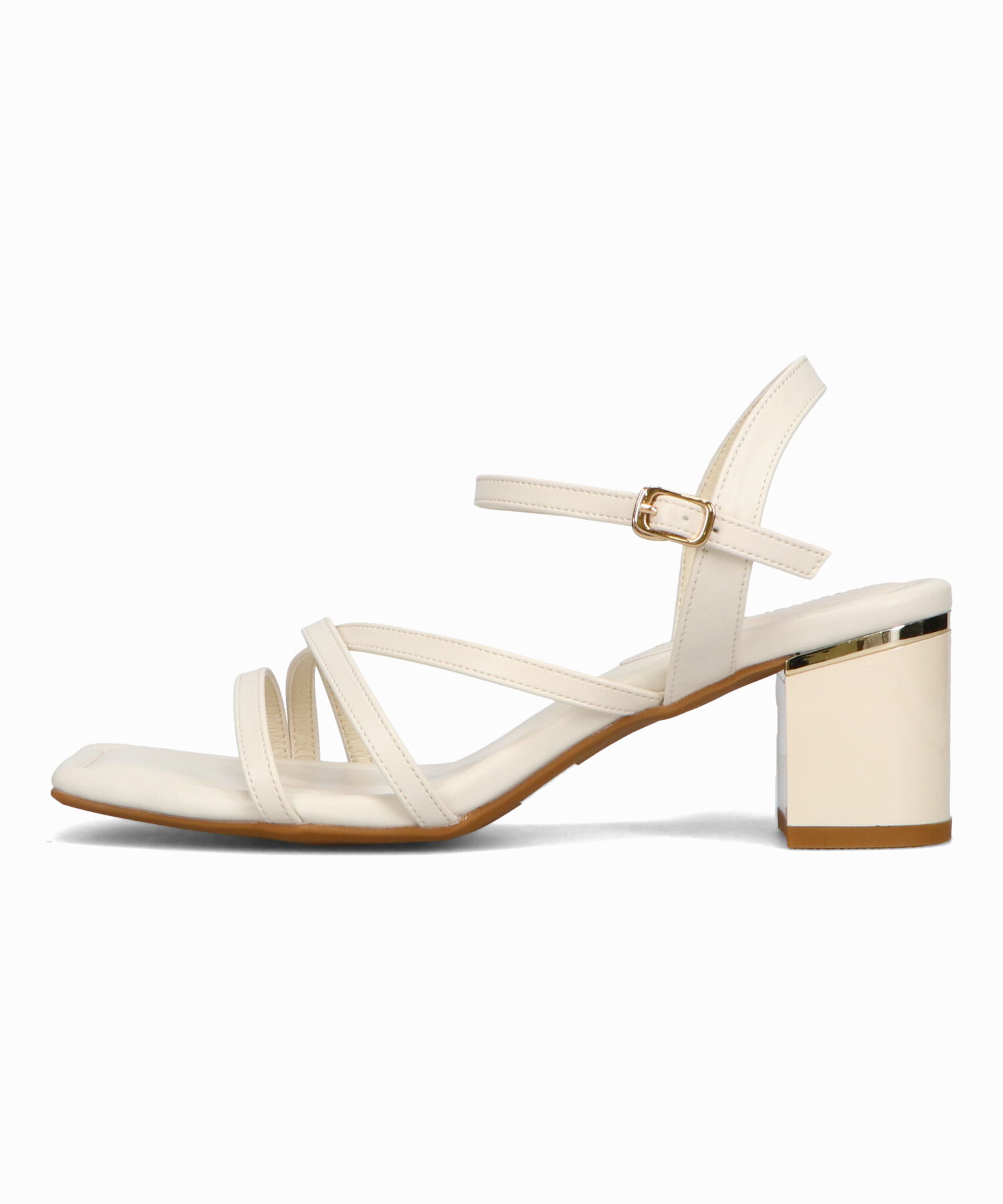 ORiental TRaffic「●2025春夏新作●アシンメトリーストラップヒールサンダル/51230 サンダル 人気 トレンド ヒール6.7cm」|サンダル|