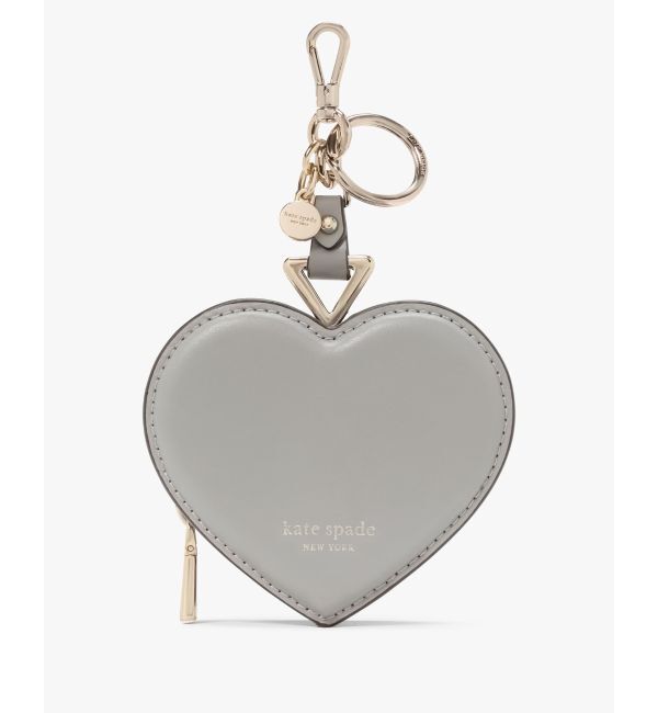 kate spade new york「リブ ハート コイン パース」|ストラップ|GREY MULTI