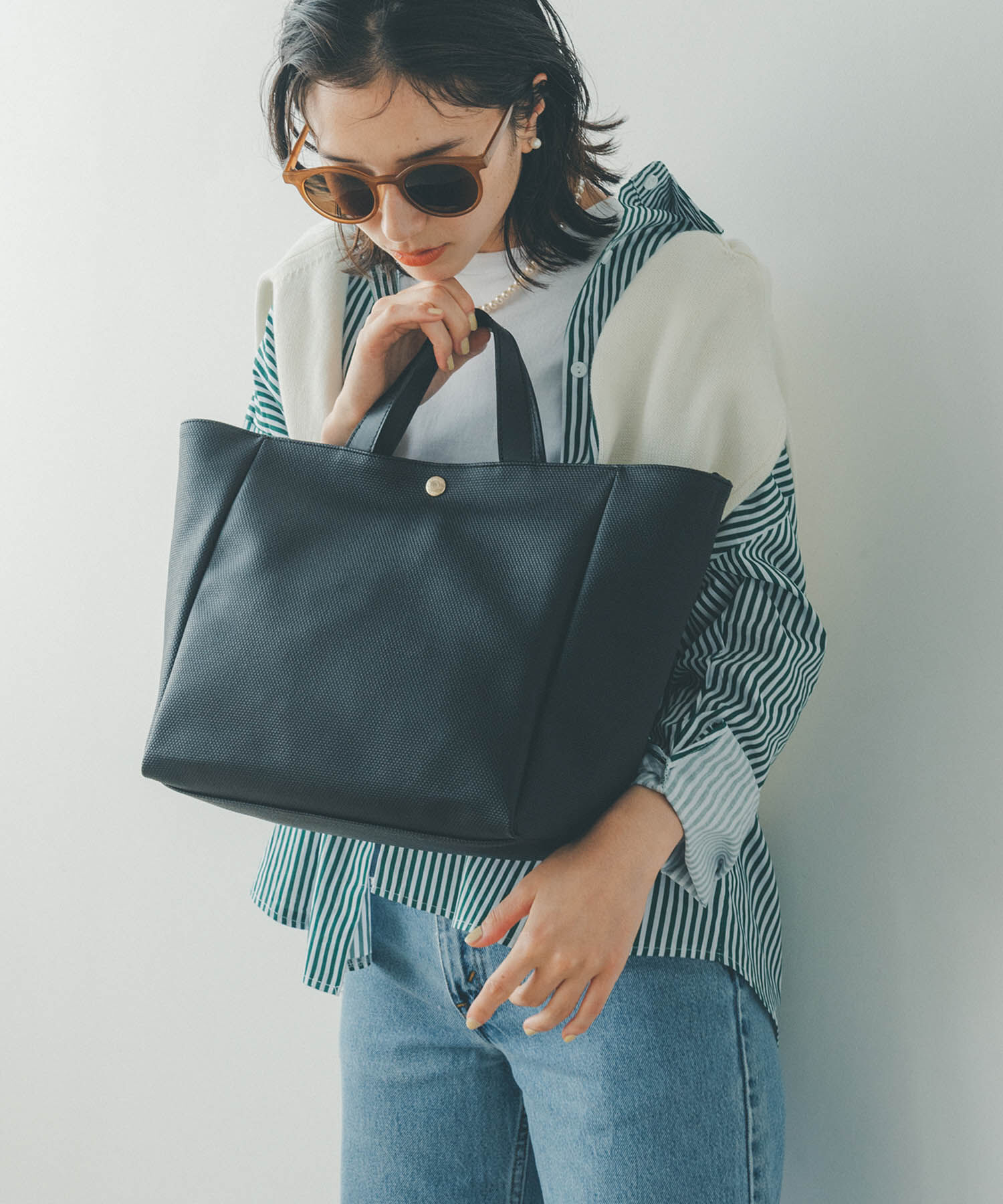 TOPKAPI BREATH「【BREATH TOPKAPI】 NEOCANVAS ネオキャンバス トートバグ L」|トートバッグ|ブラック