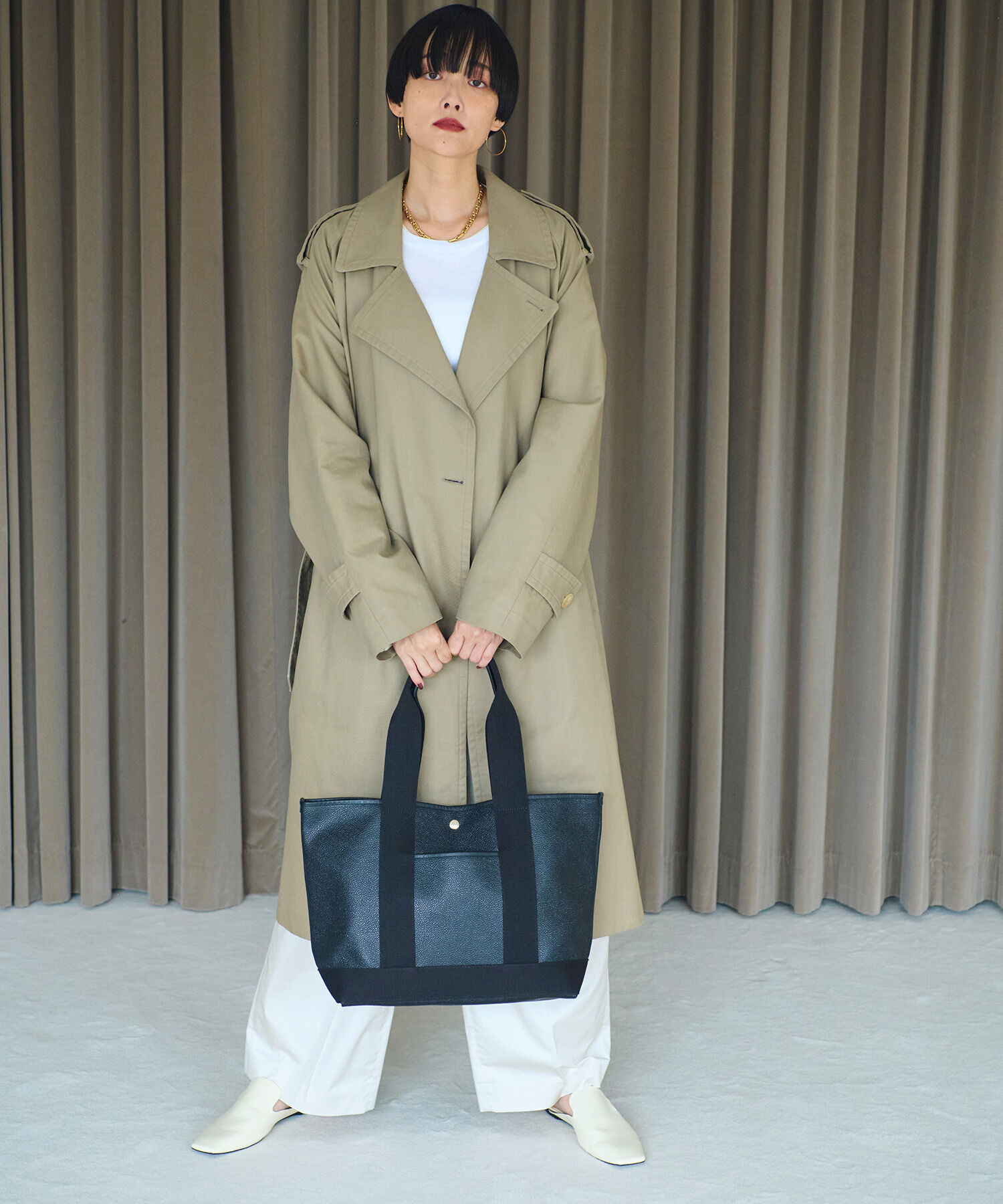 TOPKAPI BREATH「【Breath TOPKAPI】SCOTCH GRAIN スコッチグレイン ロングハンドル トートバッグ L」|トートバッグ|