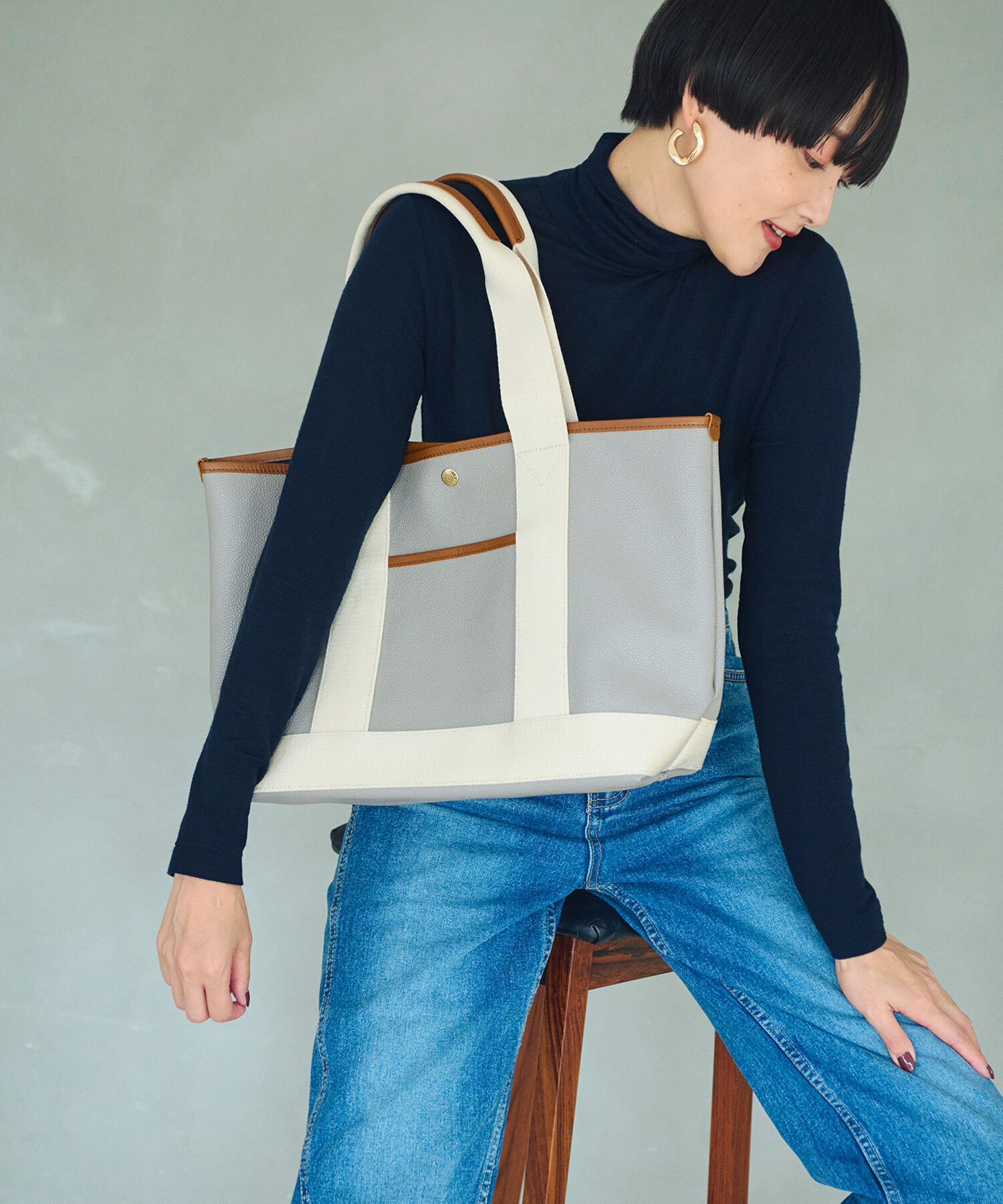 TOPKAPI BREATH「【Breath TOPKAPI】SCOTCH GRAIN スコッチグレイン ロングハンドル トートバッグ L」|トートバッグ|