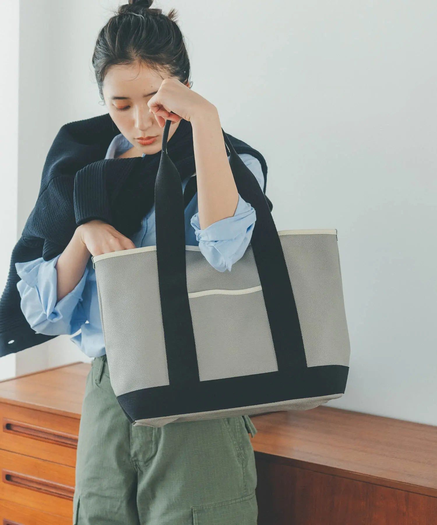 TOPKAPI BREATH「【Breath TOPKAPI】SCOTCH GRAIN スコッチグレイン ロングハンドル トートバッグ L」|トートバッグ|