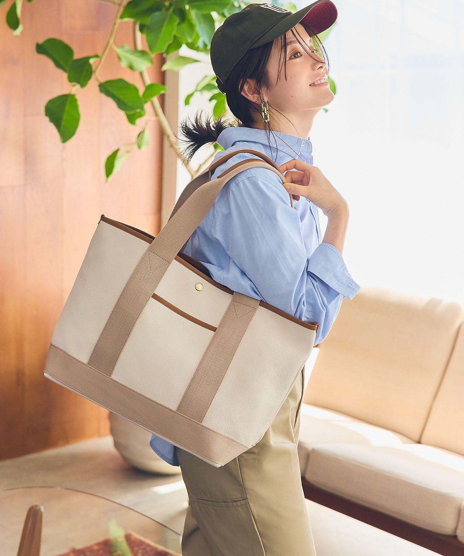 TOPKAPI BREATH「【Breath TOPKAPI】SCOTCH GRAIN スコッチグレイン ロングハンドル トートバッグ L」|トートバッグ|