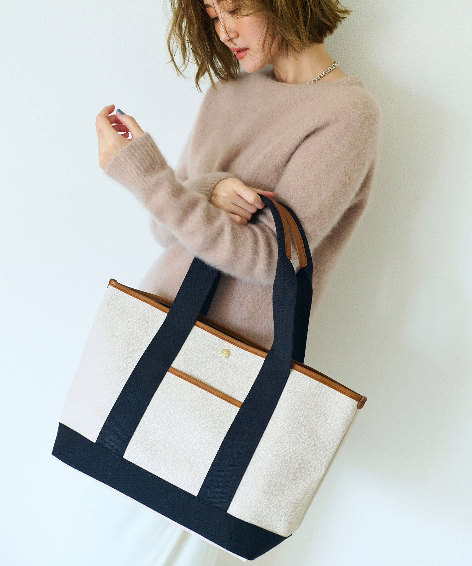 TOPKAPI BREATH「【Breath TOPKAPI】SCOTCH GRAIN スコッチグレイン ロングハンドル トートバッグ L」|トートバッグ|