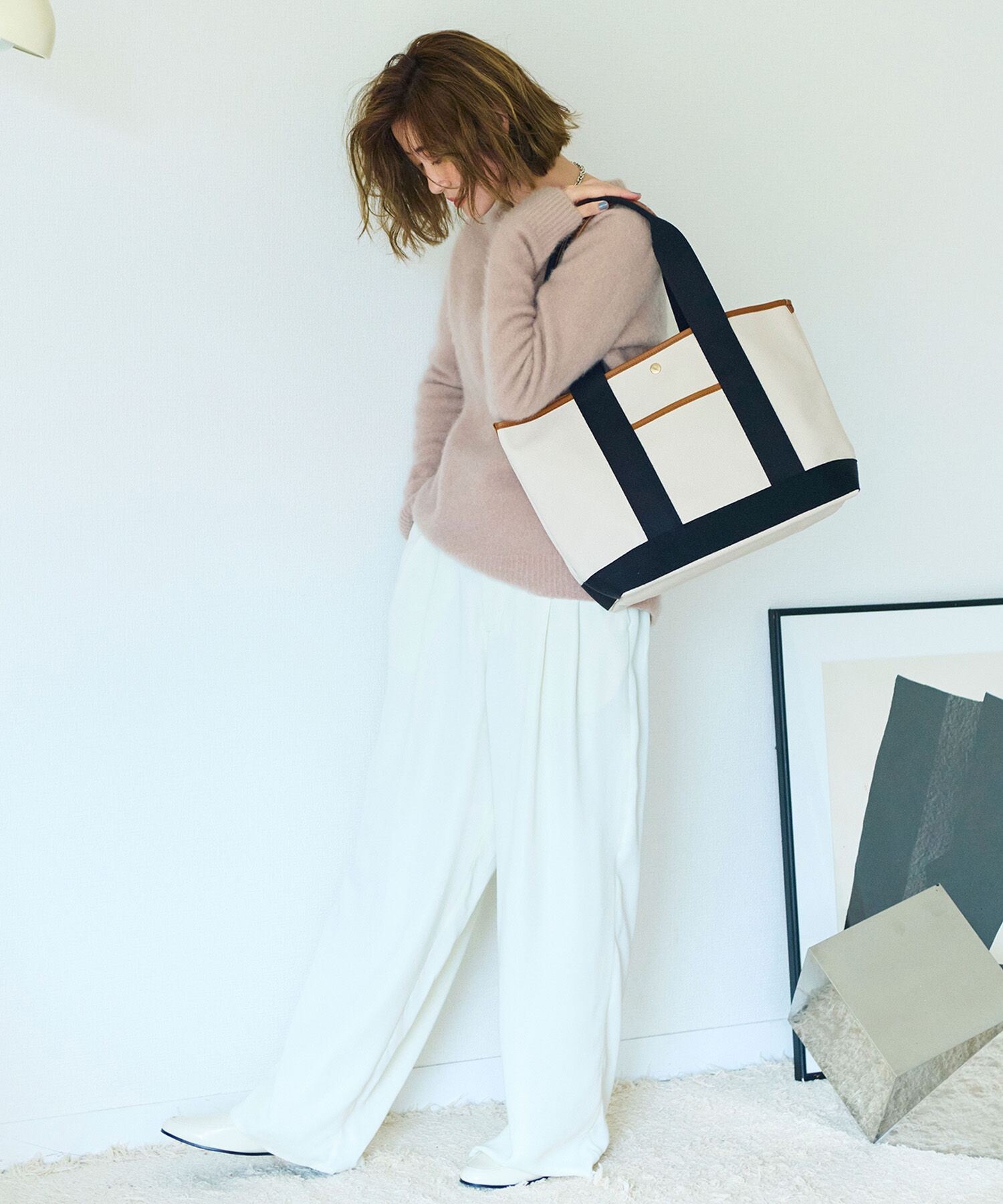 TOPKAPI BREATH「【Breath TOPKAPI】SCOTCH GRAIN スコッチグレイン ロングハンドル トートバッグ L」|トートバッグ|