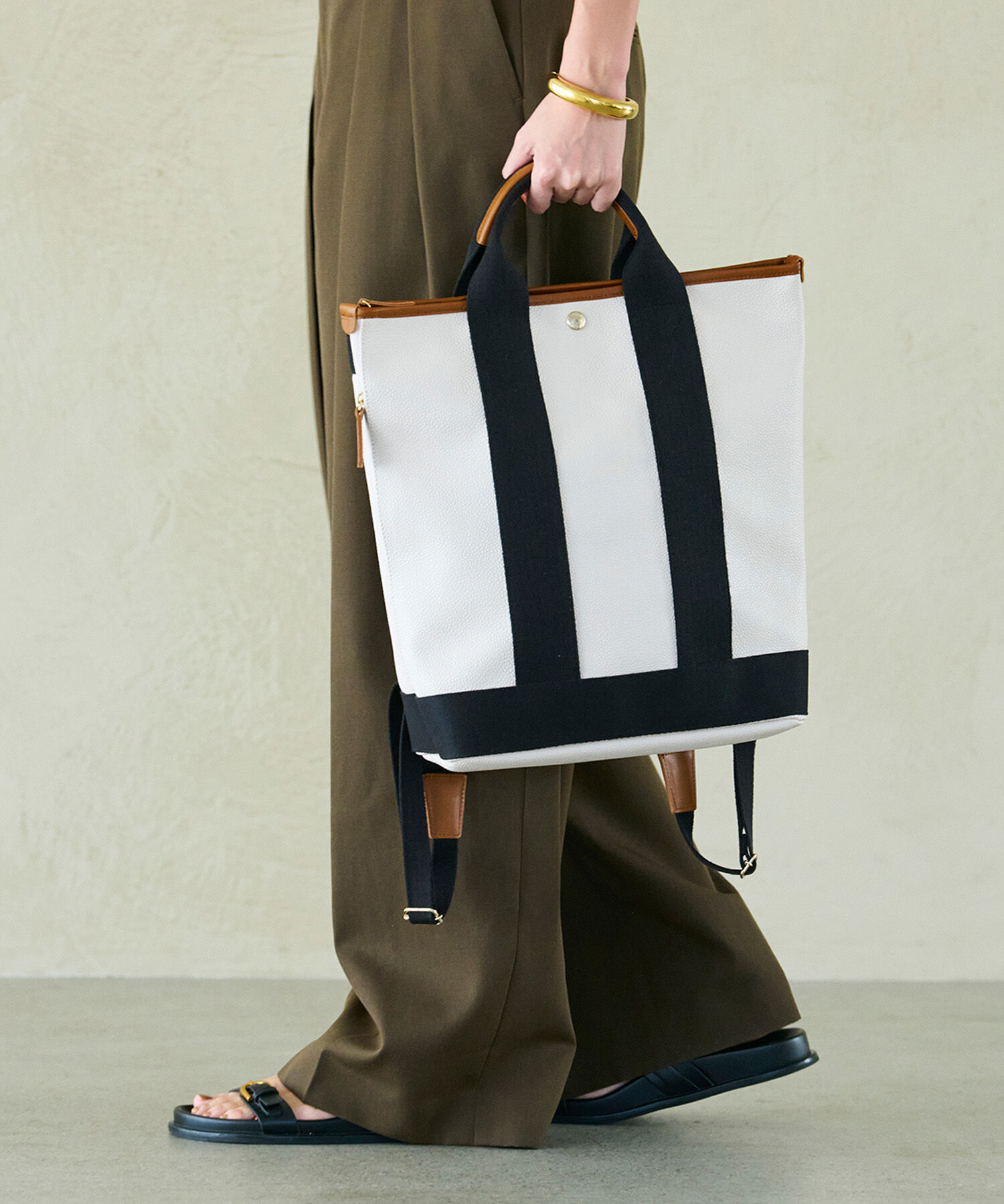 TOPKAPI BREATH「【Breath TOPKAPI】SCOTCH GRAIN スコッチグレイン A4 トート リュック / バックパック 撥水」|トートバッグ|クリーム