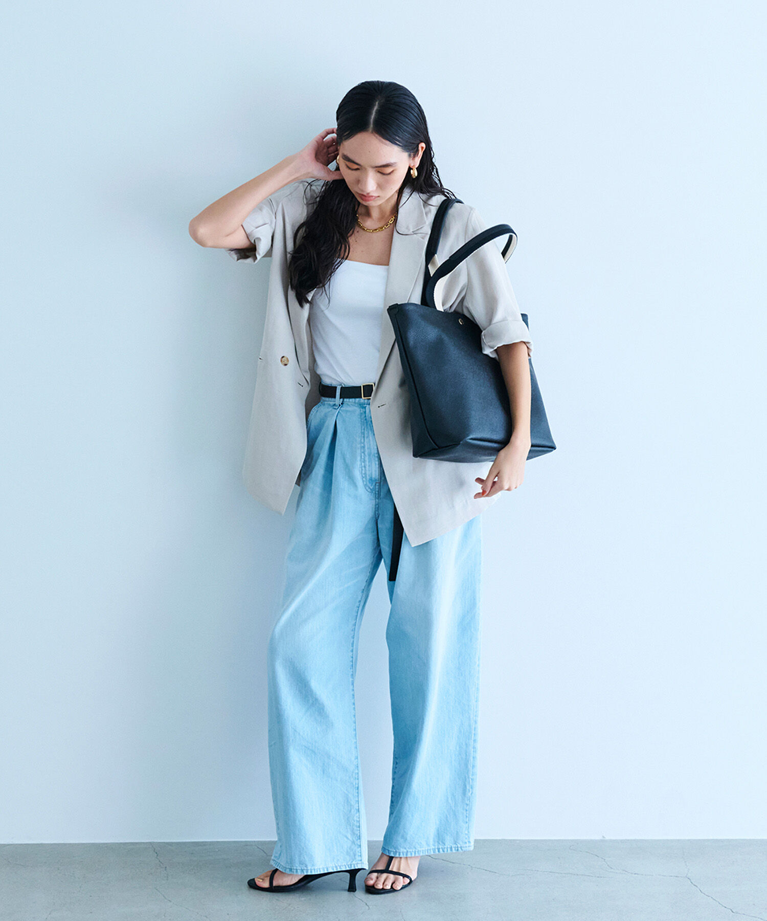 TOPKAPI BREATH「【Breath TOPKAPI】SCOTCH GRAIN スコッチグレイン プレーン バイカラー ロングハンドル A4 トートバッグ」|トートバッグ|