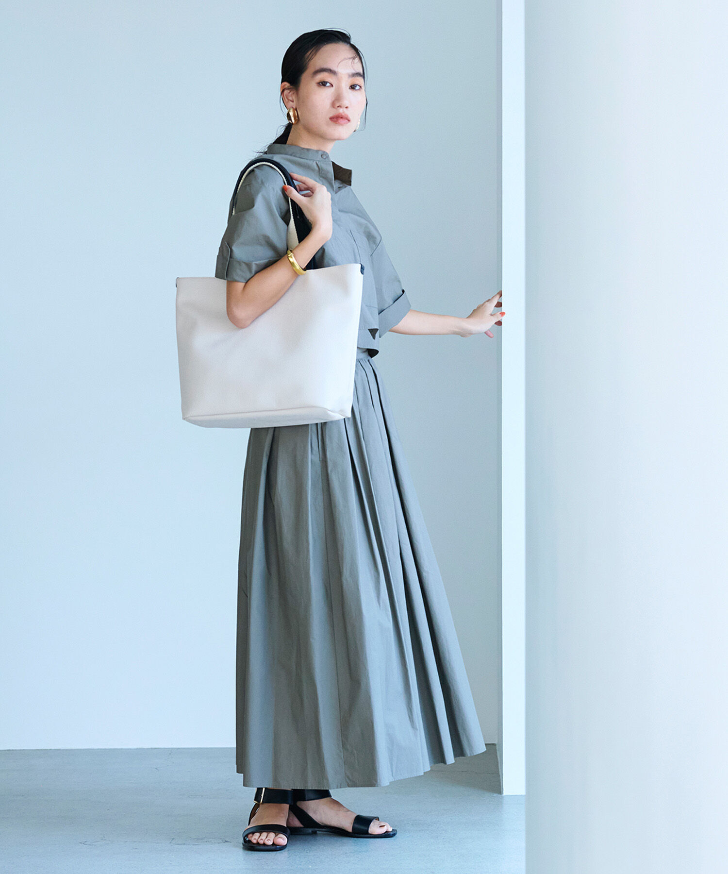 TOPKAPI BREATH「【Breath TOPKAPI】SCOTCH GRAIN スコッチグレイン プレーン バイカラー ロングハンドル A4 トートバッグ」|トートバッグ|