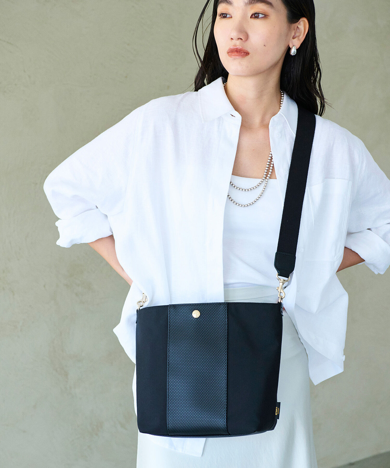 TOPKAPI BREATH「【Breath TOPKAPI】RHOMBUS ランバス ナイロン コンビ ミニ ショルダーバッグ」|ショルダー・メッセンジャー|ブラック