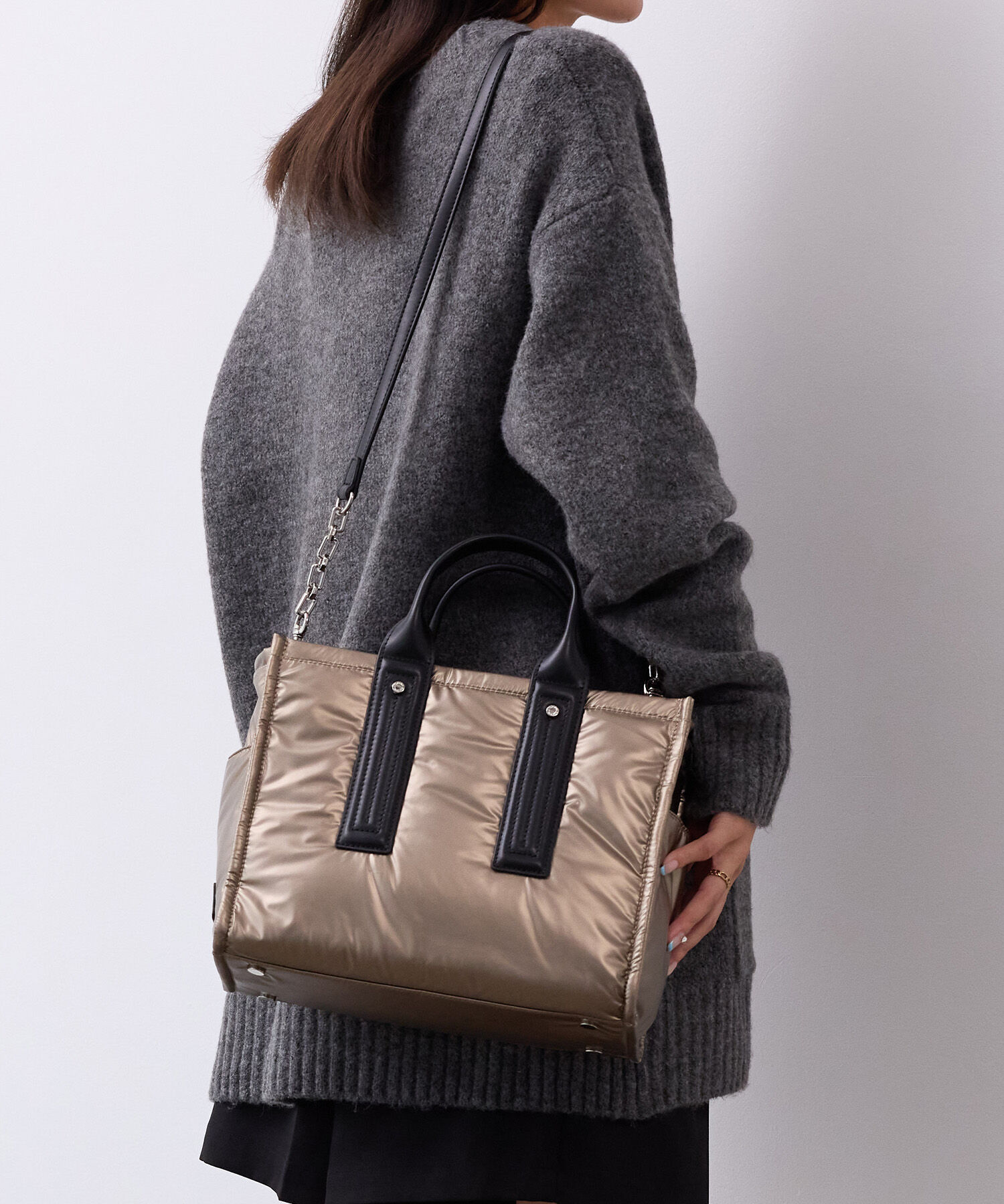 TOPKAPI TREASURE「【TREASURE TOPKAPI】メタリック パデット ショルダー付 トートバッグ」|トートバッグ|