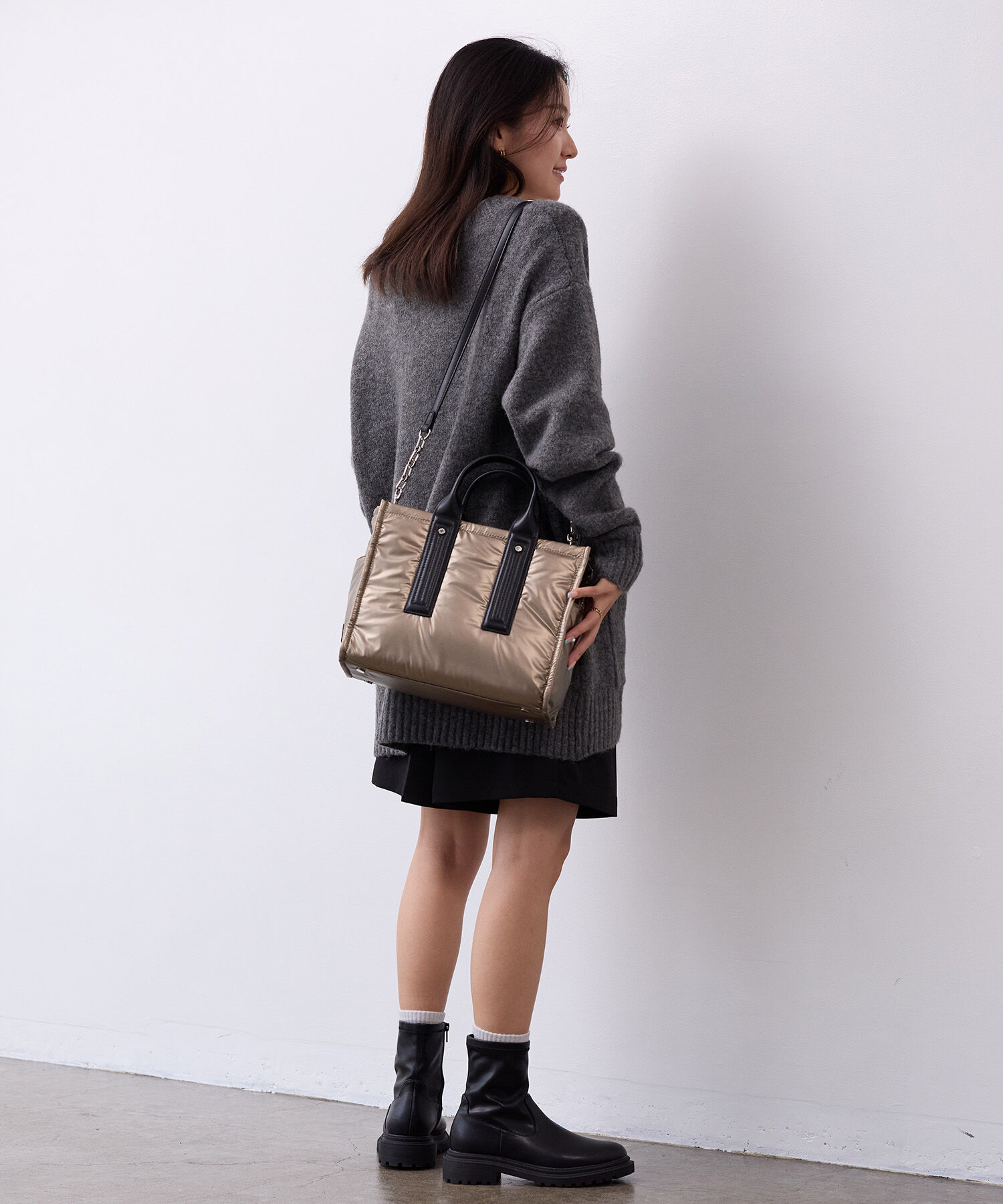 TOPKAPI TREASURE「【TREASURE TOPKAPI】メタリック パデット ショルダー付 トートバッグ」|トートバッグ|