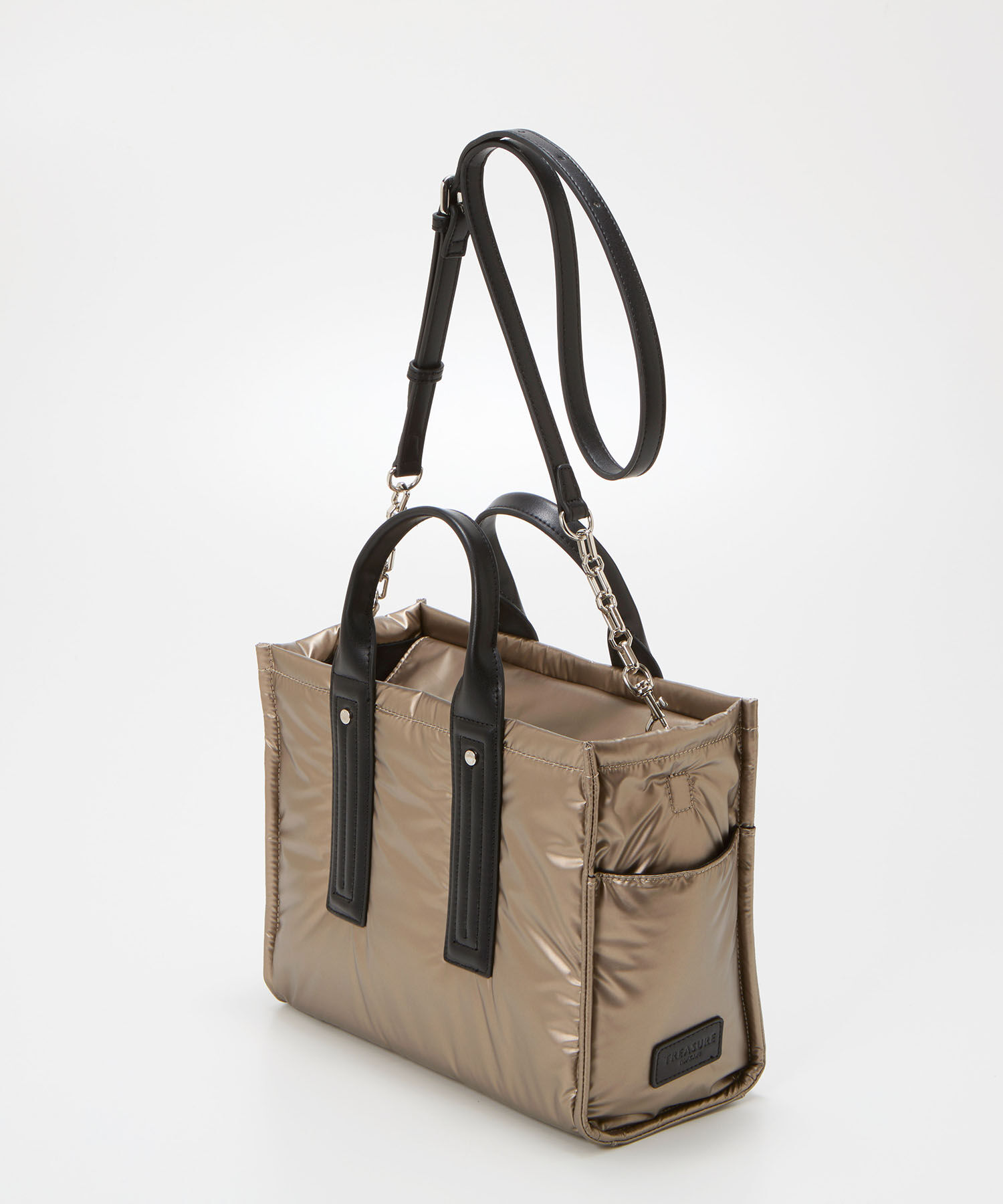 TOPKAPI TREASURE「【TREASURE TOPKAPI】メタリック パデット ショルダー付 トートバッグ」|トートバッグ|