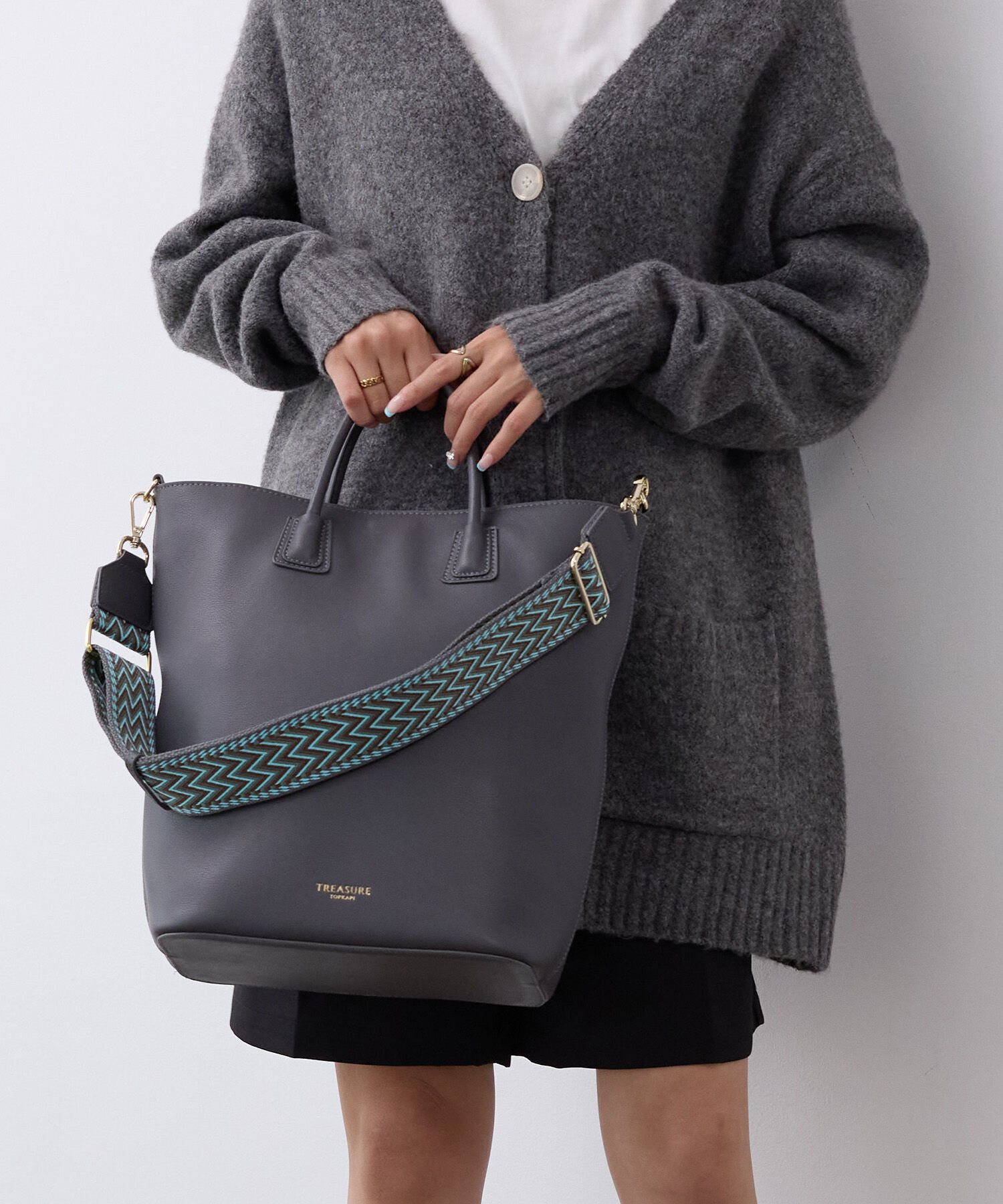 TOPKAPI TREASURE「【TREASURE TOPKAPI】スムースレザー 2way ショルダー付 トートバッグ」|トートバッグ|