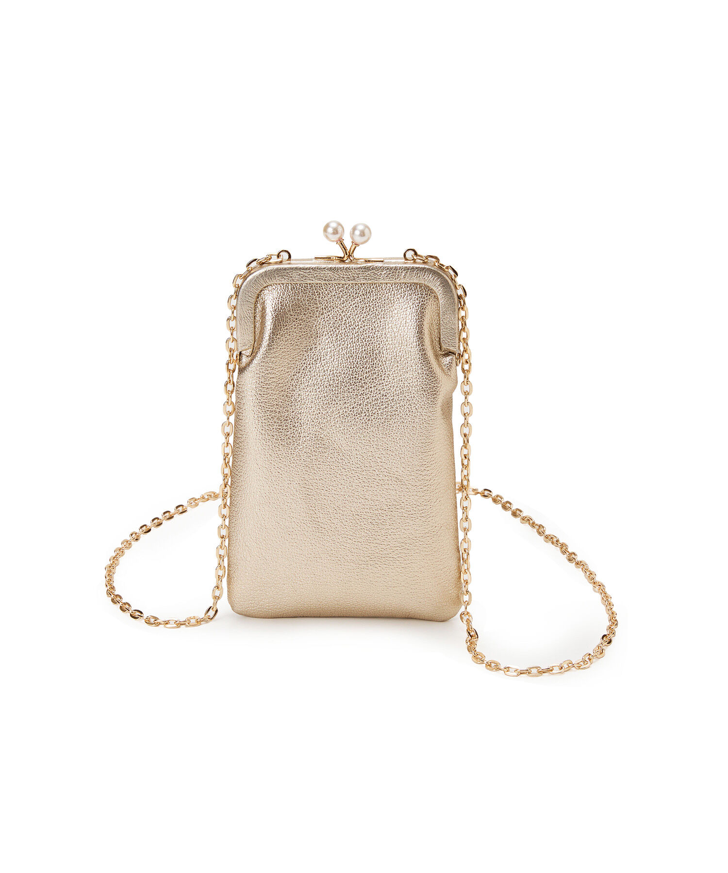 TOPKAPI 「【TOPKAPI】シュリンクレザー パール チェーン ショルダー バッグ / スマホショルダー」|モバイルケース|