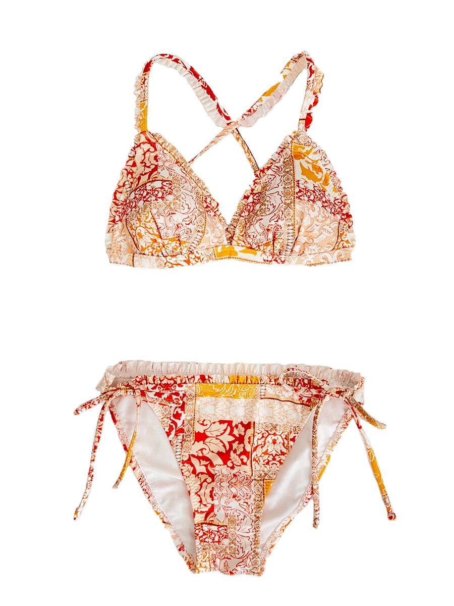 PEAK&PINE「エスニック柄フリル三角ビキニ」|ビキニ|