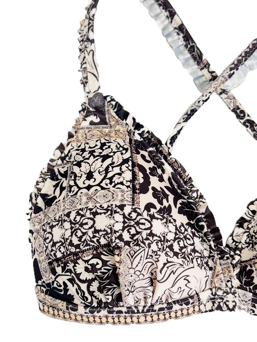 PEAK&PINE「エスニック柄フリル三角ビキニ」|ビキニ|