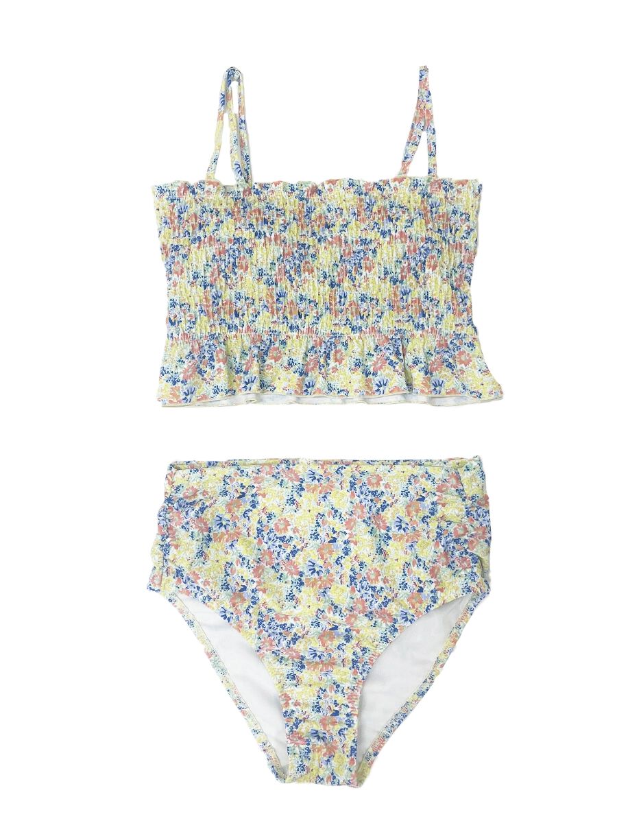 PEAK&PINE「小花柄シャーリングバンドゥビキニ」|ビキニ|