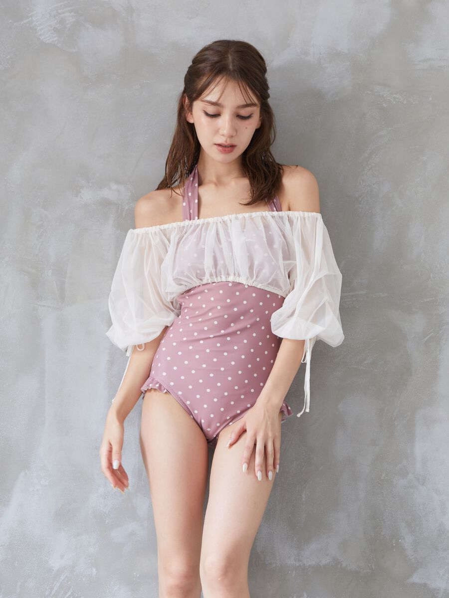 PEAK&PINE「レトロドット柄ワンピース水着」|コンビネゾン|