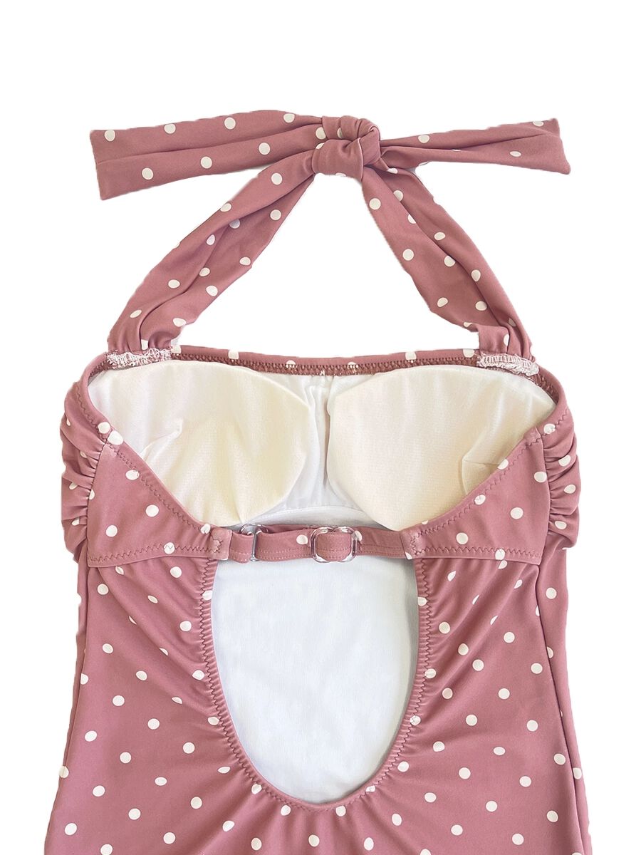 PEAK&PINE「レトロドット柄ワンピース水着」|コンビネゾン|