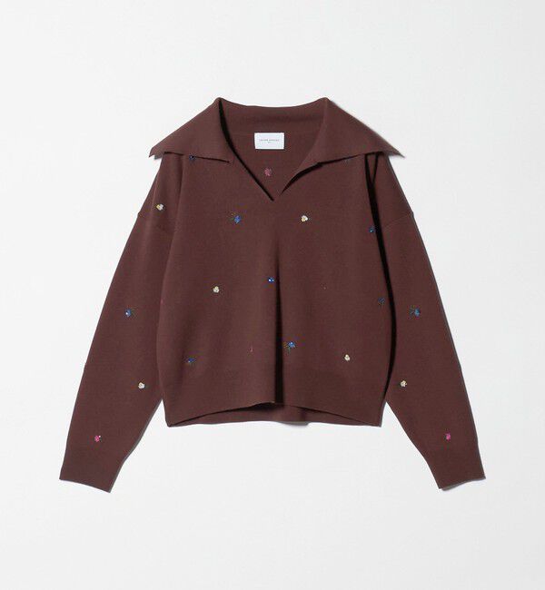 UNITED ARROWS「フラワー エンブロイダリー スキッパーニット」|ニット・セーター|