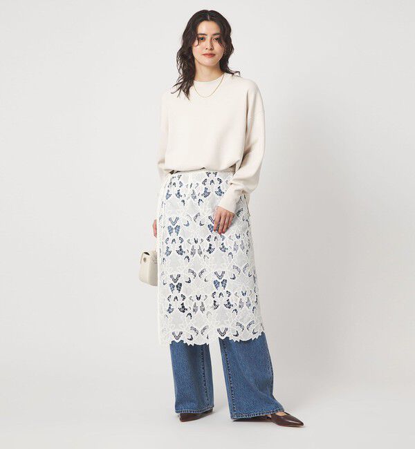 UNITED ARROWS green label relaxing「レース レイヤード スカート」|タイト|