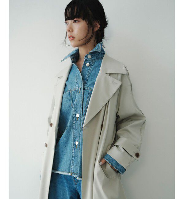 EMMEL REFINES「＜EMMEL REFINES＞EM Wボタン トロミ フレア トレンチコート」|トレンチコート|