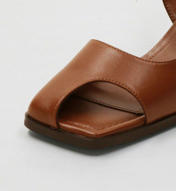 BEAUTY&YOUTH UNITED ARROWS「レザーライク オープントゥ バックストラップミュール」|サンダル|