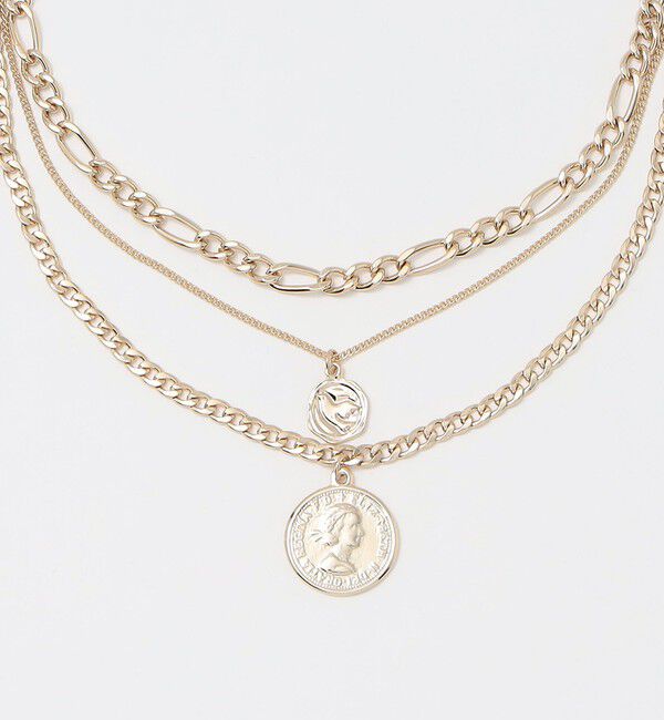 BEAUTY&YOUTH UNITED ARROWS「ミックスチェーン コインネックレス-3WAY-」|ネックレス|